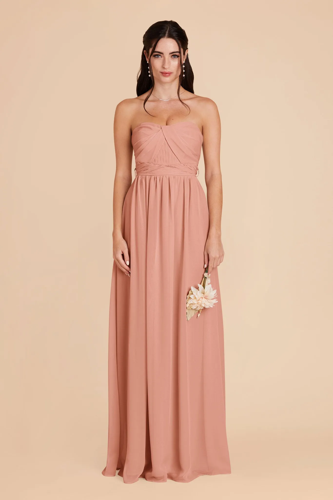 Grace Chiffon Dress - Dusty Rose sold by Birdy Grey