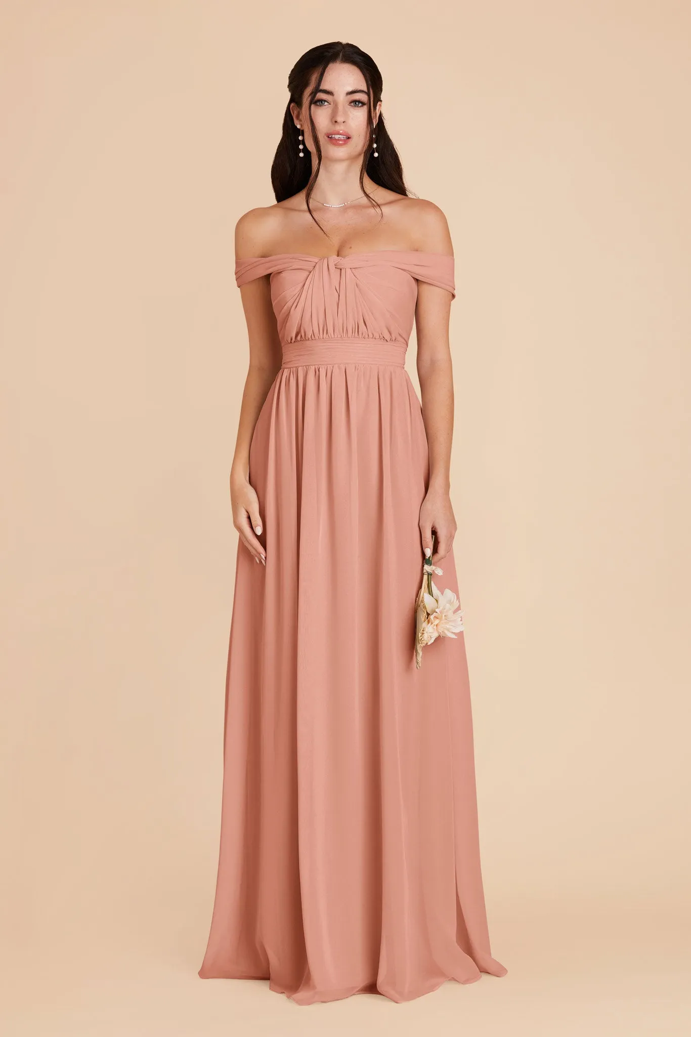 Grace Chiffon Dress - Dusty Rose sold by Birdy Grey product image thumbnail 5