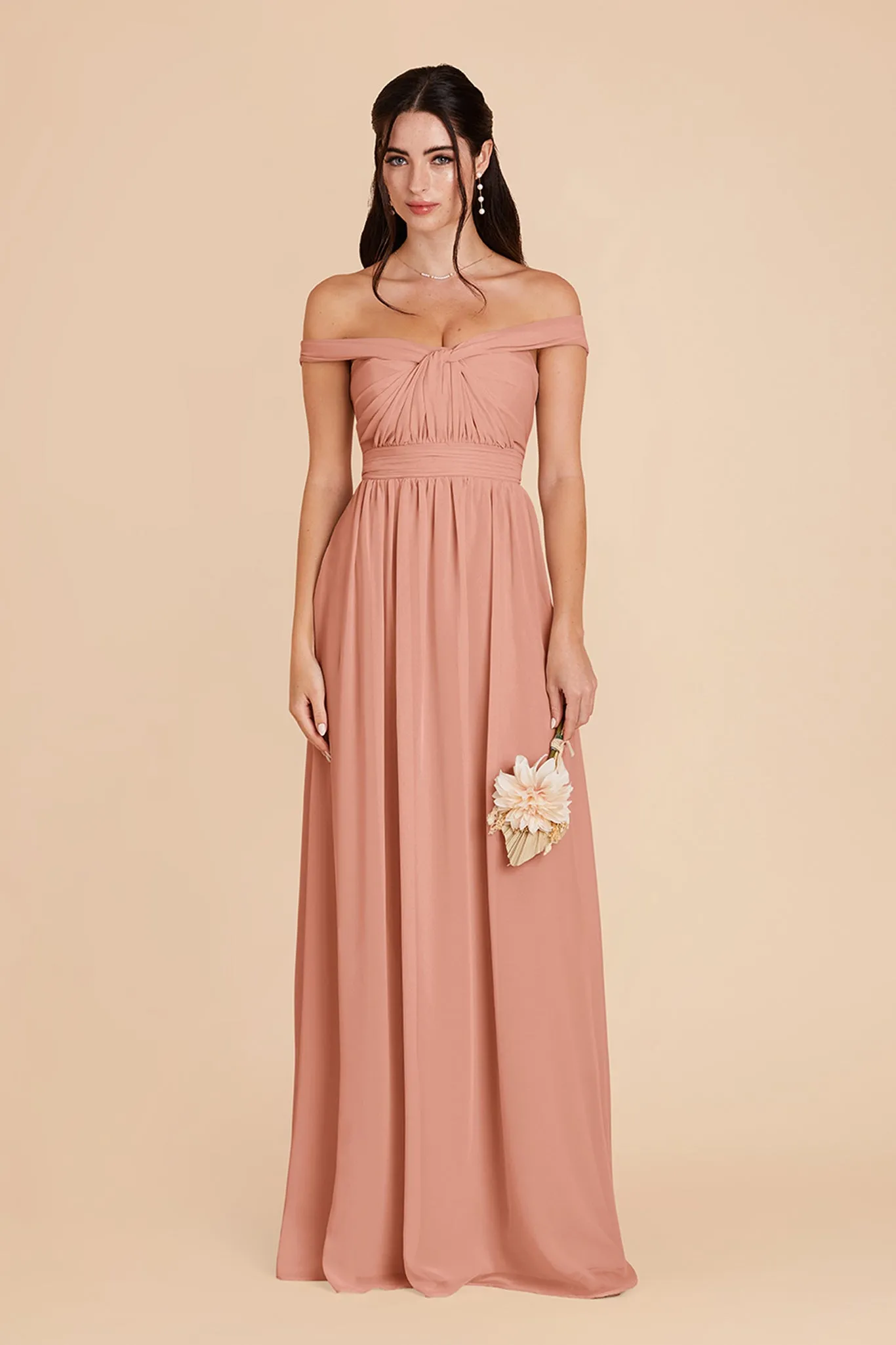 Grace Chiffon Dress - Dusty Rose sold by Birdy Grey product image thumbnail 3
