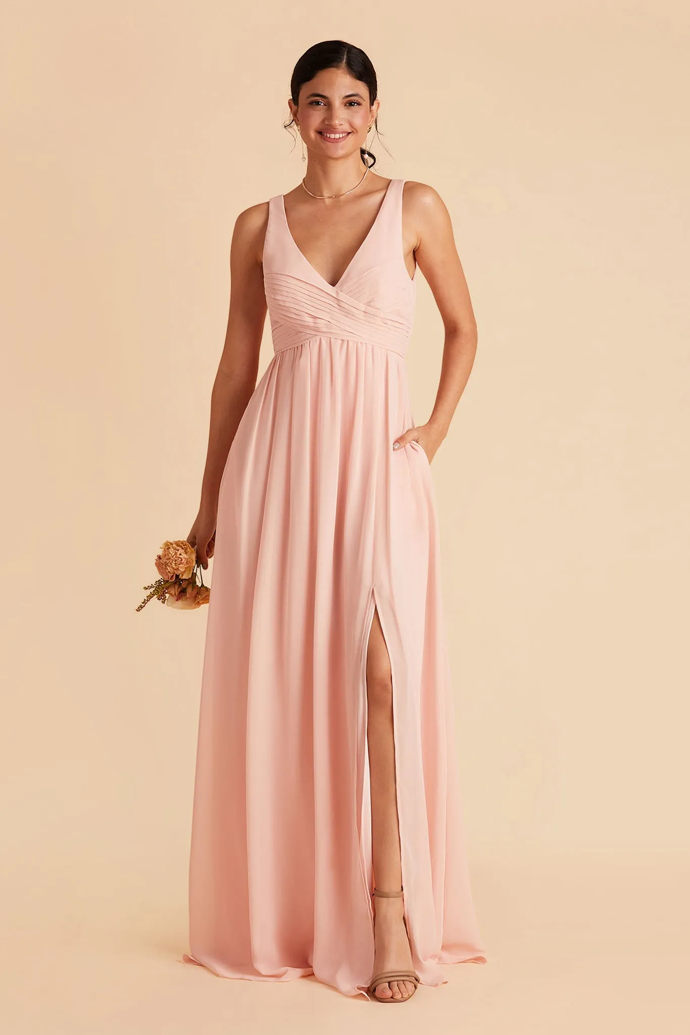 Laurie Chiffon Dress - Blush Pink sold by Birdy Grey product image thumbnail 4
