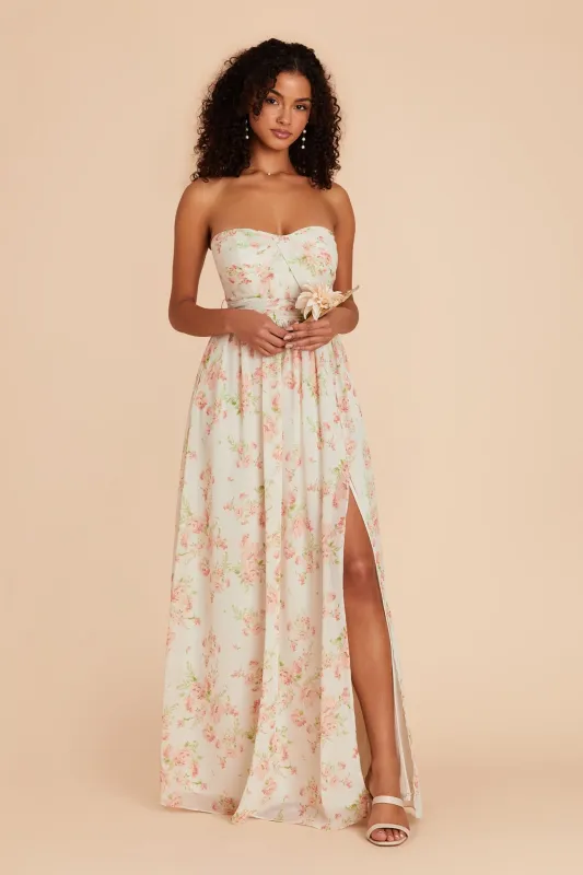 Grace Chiffon Dress With Slit - Whimsical Blooms sold by Birdy Grey