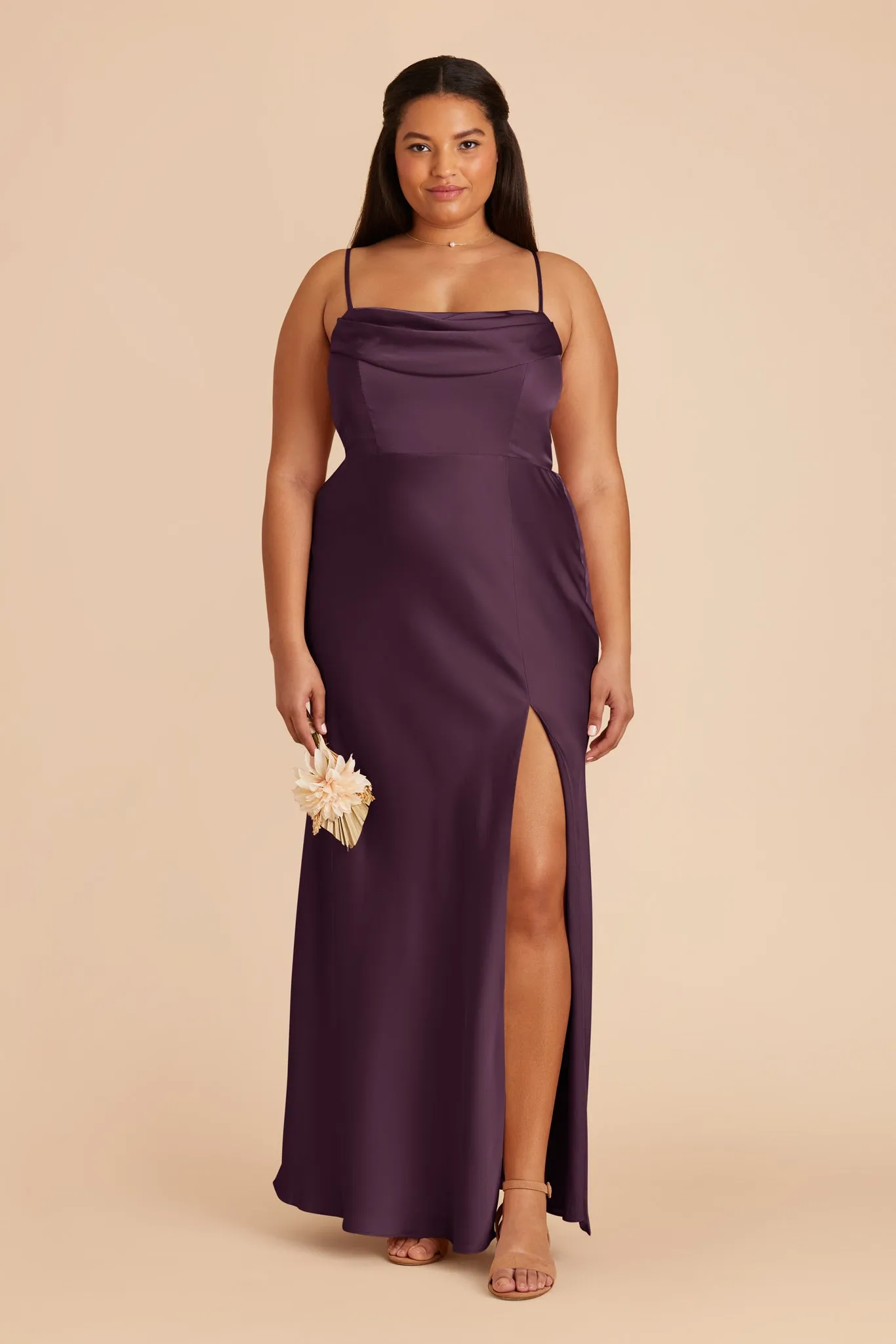 Mia Matte Satin Dress - Plum sold by Birdy Grey product image thumbnail 2