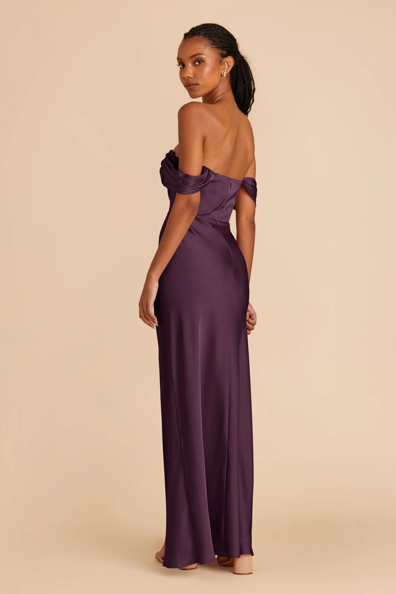 Mia Matte Satin Dress - Plum sold by Birdy Grey product image thumbnail 5