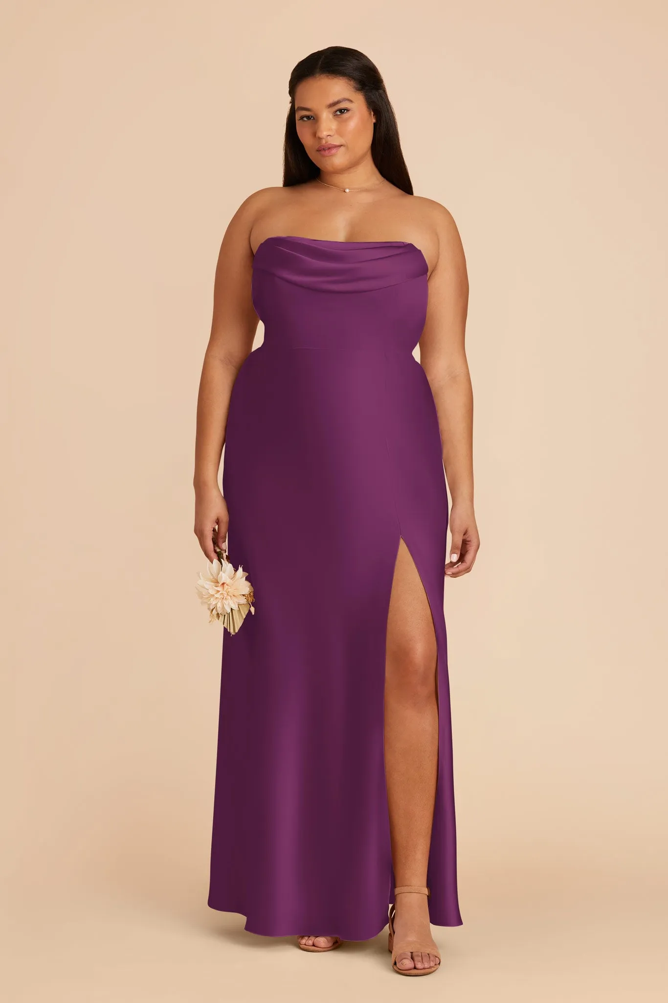 Mia Matte Satin Dress - Fig sold by Birdy Grey product image thumbnail 2