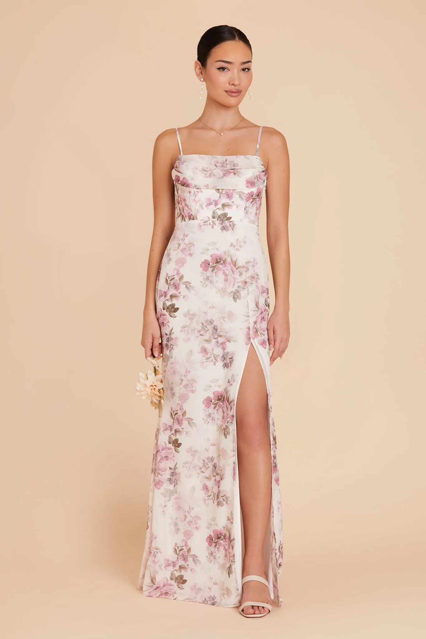 Mira Chiffon Dress - Dusty Pink Peonies sold by Birdy Grey product image thumbnail 3