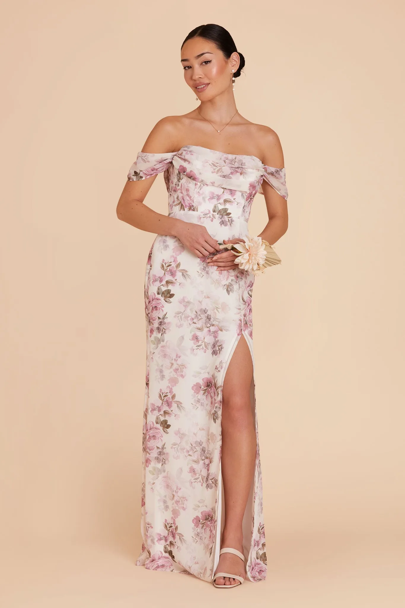 Mira Chiffon Dress - Dusty Pink Peonies sold by Birdy Grey product image thumbnail 2