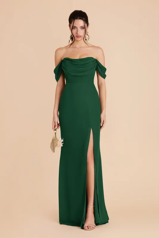 Mira Chiffon Dress - Forest Green sold by Birdy Grey