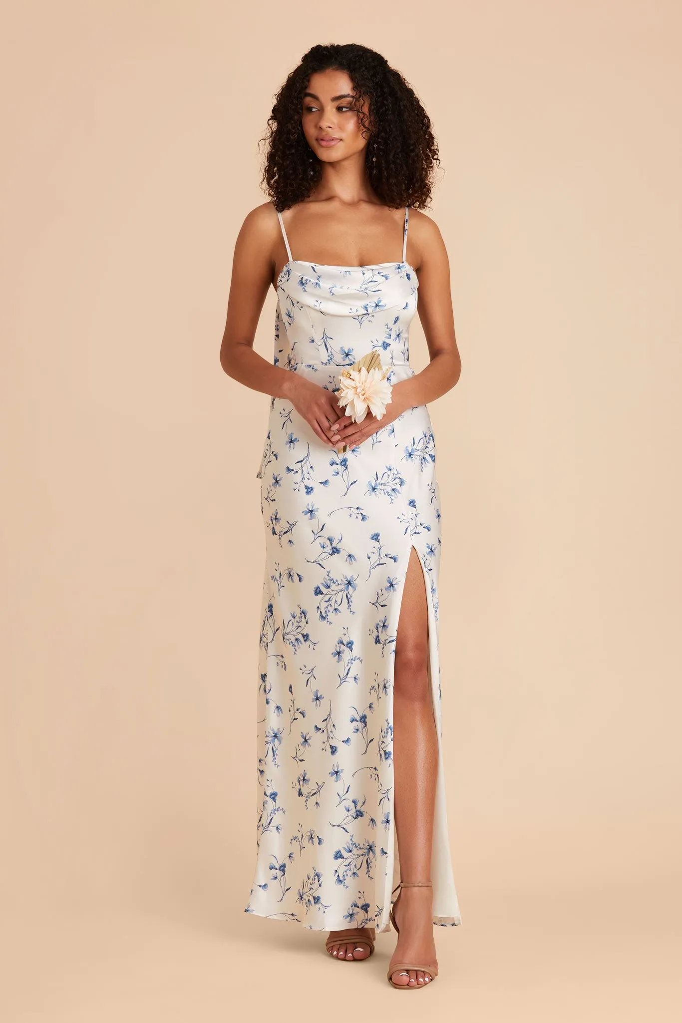 Mia Matte Satin Dress - Blue Le Fleur sold by Birdy Grey product image thumbnail 4