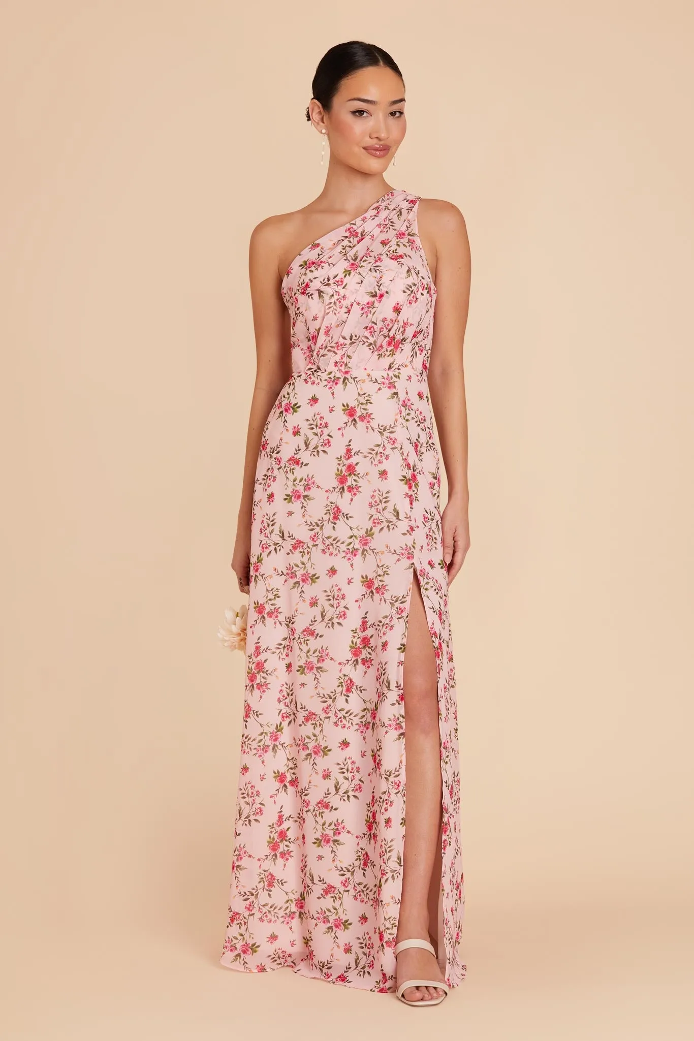 Kira Chiffon Dress With Slit - Wild Rose Garden sold by Birdy Grey product image thumbnail 3