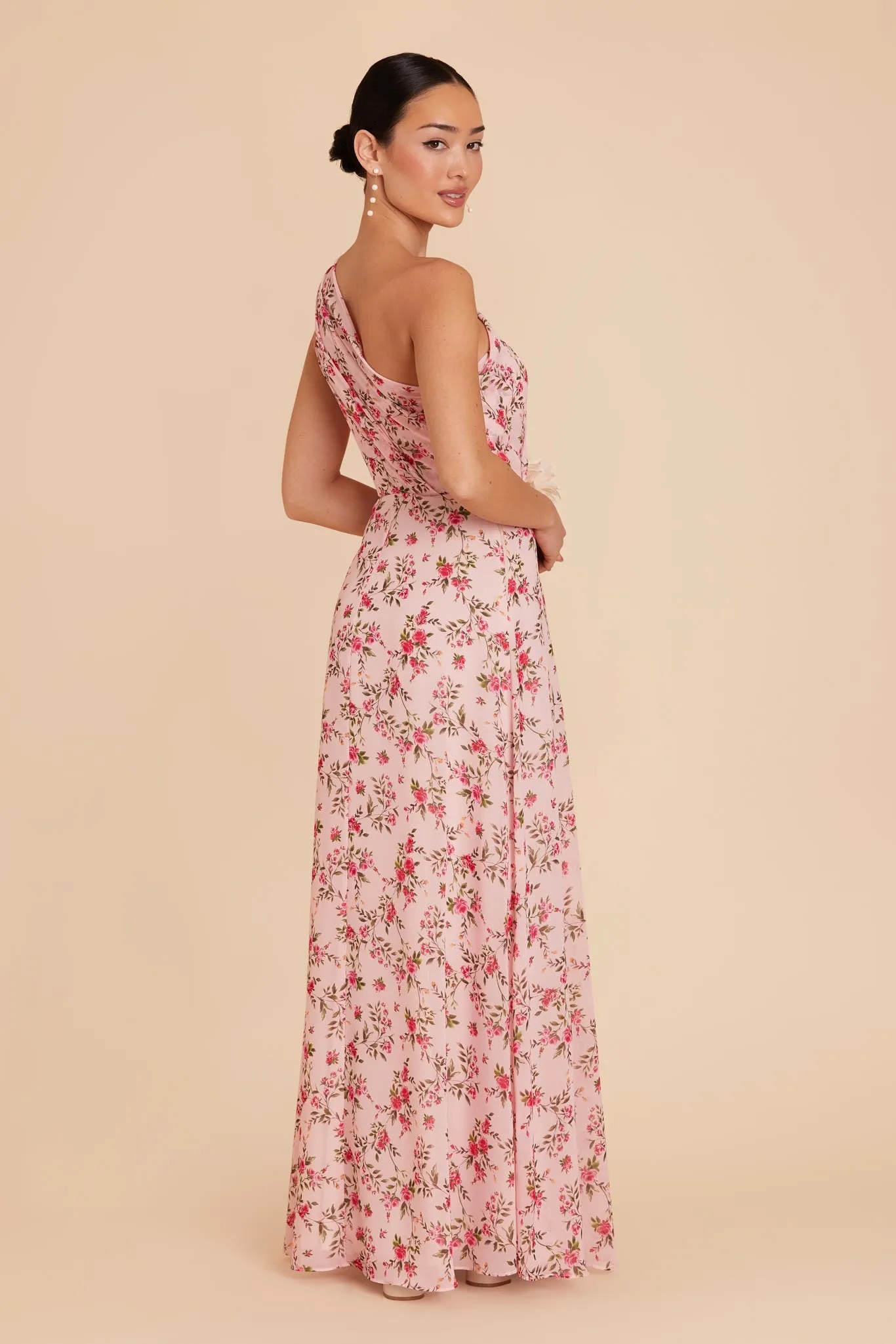 Kira Chiffon Dress With Slit - Wild Rose Garden sold by Birdy Grey product image thumbnail 2