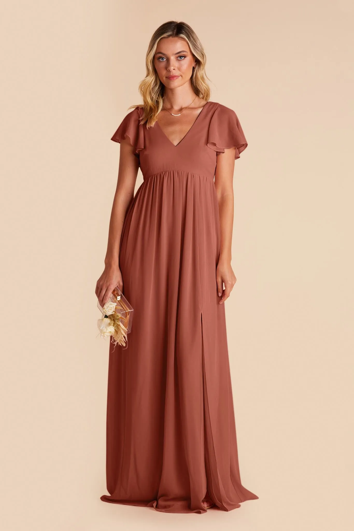 Hannah Chiffon Dress - Desert Rose sold by Birdy Grey product image thumbnail 4
