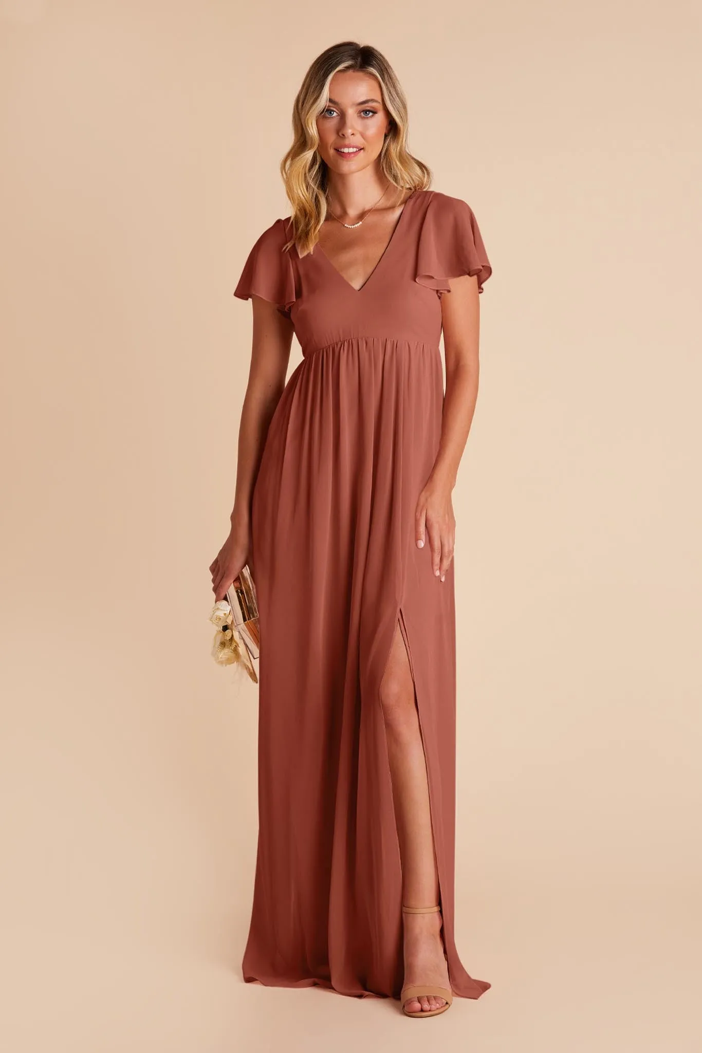 Hannah Chiffon Dress - Desert Rose sold by Birdy Grey