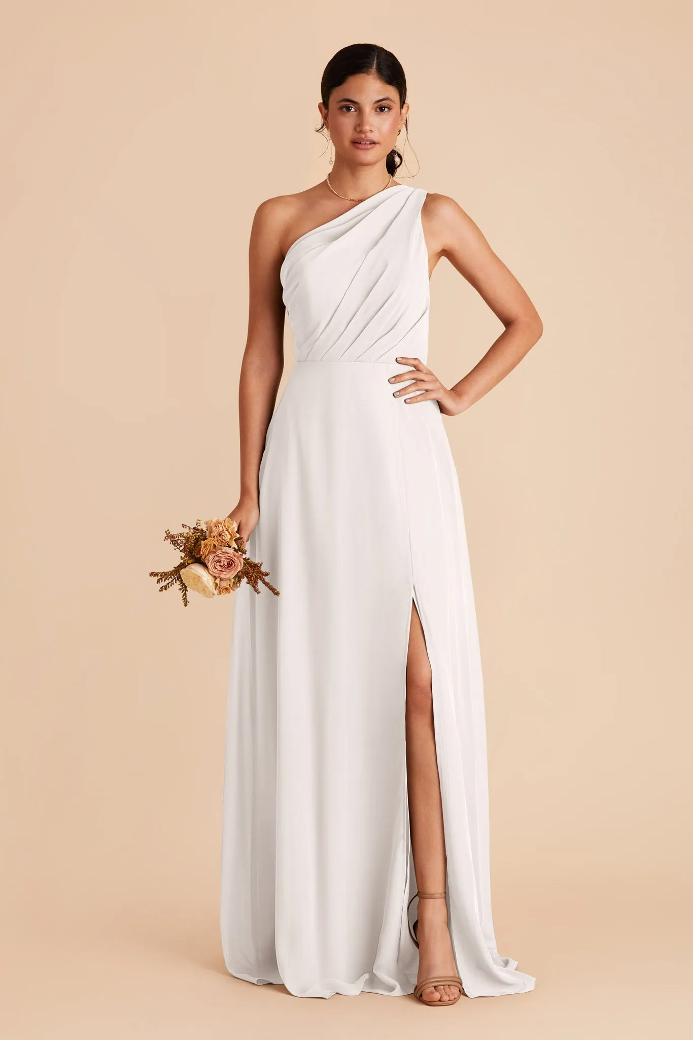Kira Chiffon Dress With Slit - White sold by Birdy Grey product image thumbnail 2