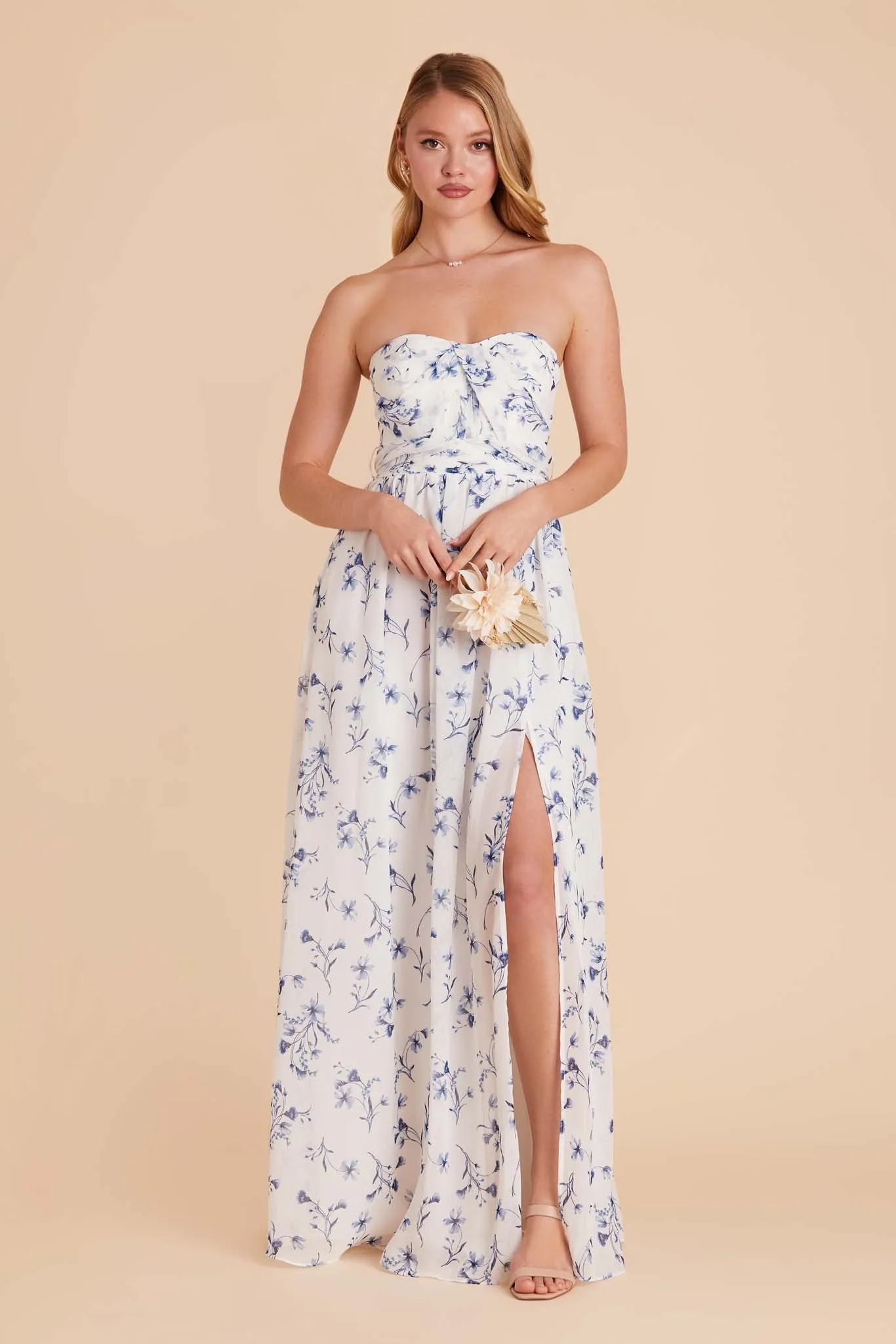 Grace Chiffon Dress With Slit - Blue Le Fleur sold by Birdy Grey product image thumbnail 4