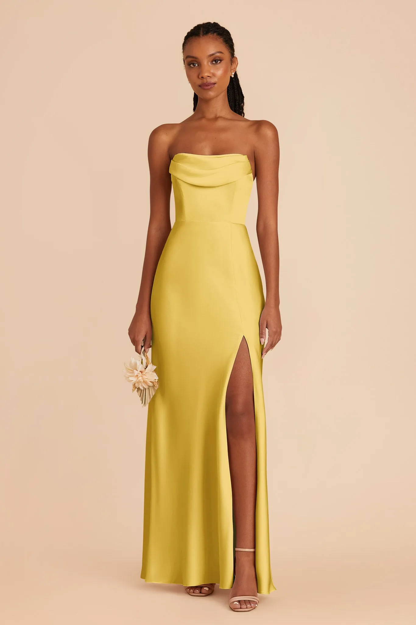 Mia Matte Satin Dress - Sunflower Yellow sold by Birdy Grey product image thumbnail 3