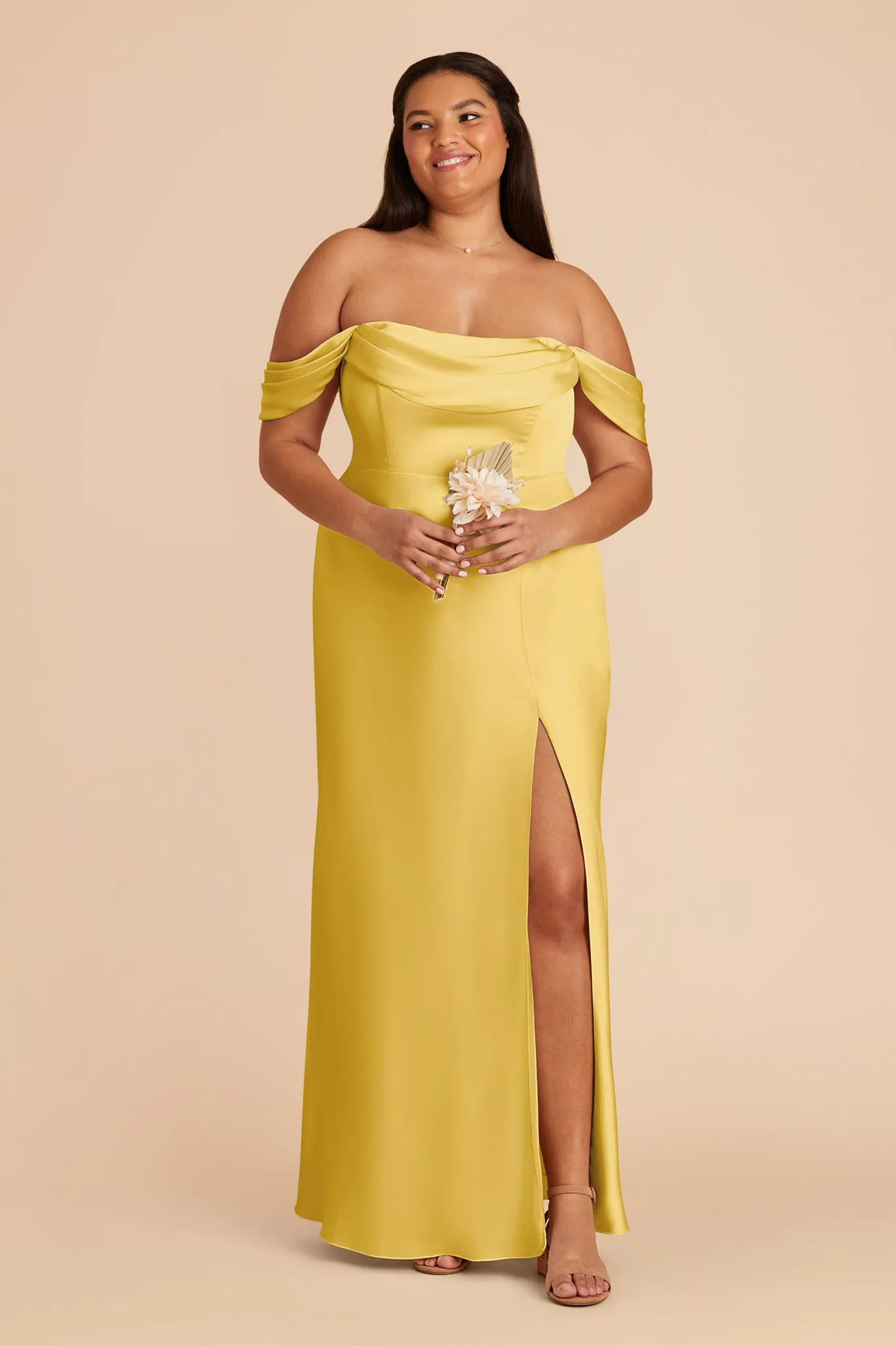 Mia Matte Satin Dress - Sunflower Yellow sold by Birdy Grey product image thumbnail 2
