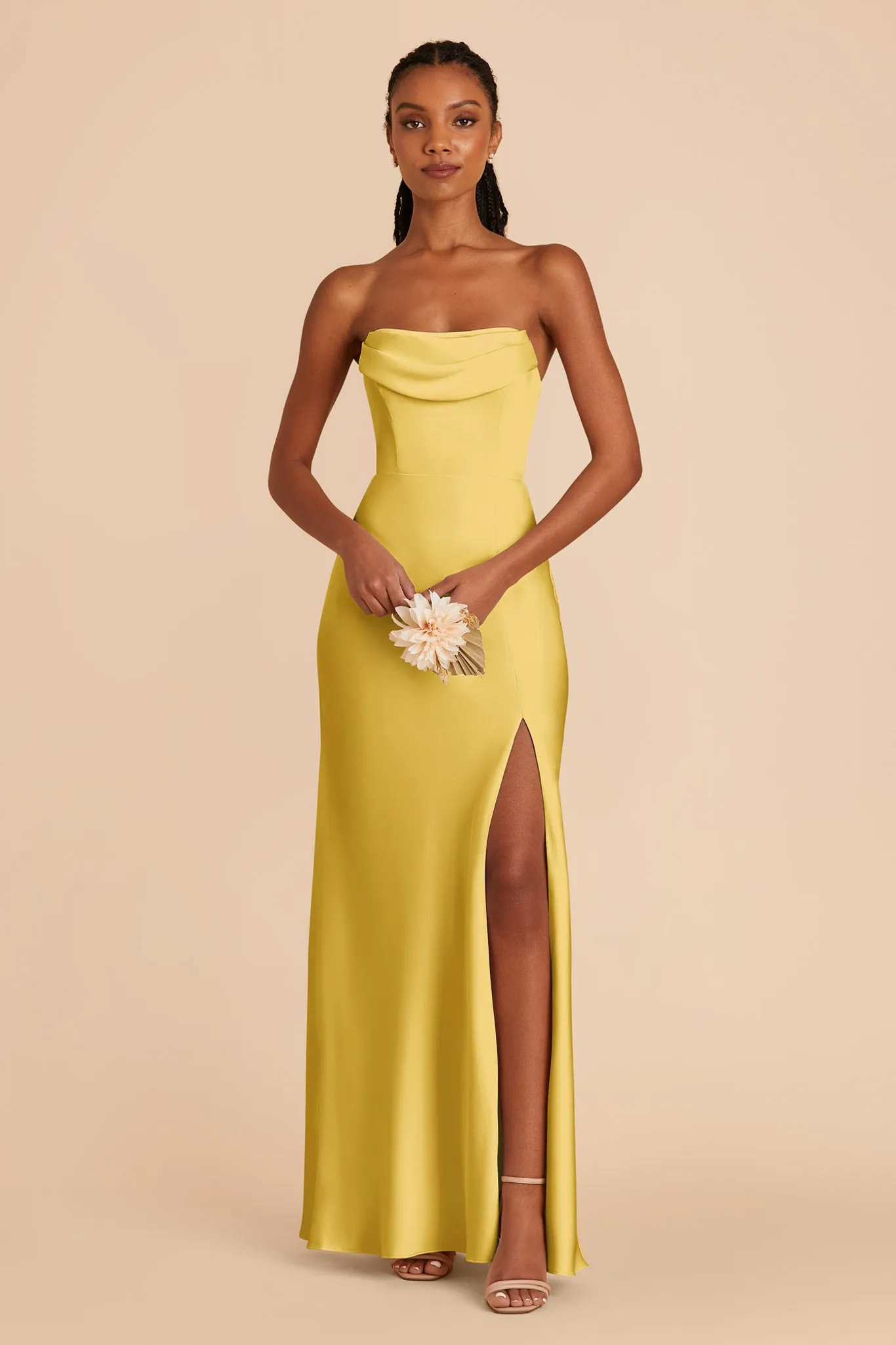 Mia Matte Satin Dress - Sunflower Yellow sold by Birdy Grey product image thumbnail 4