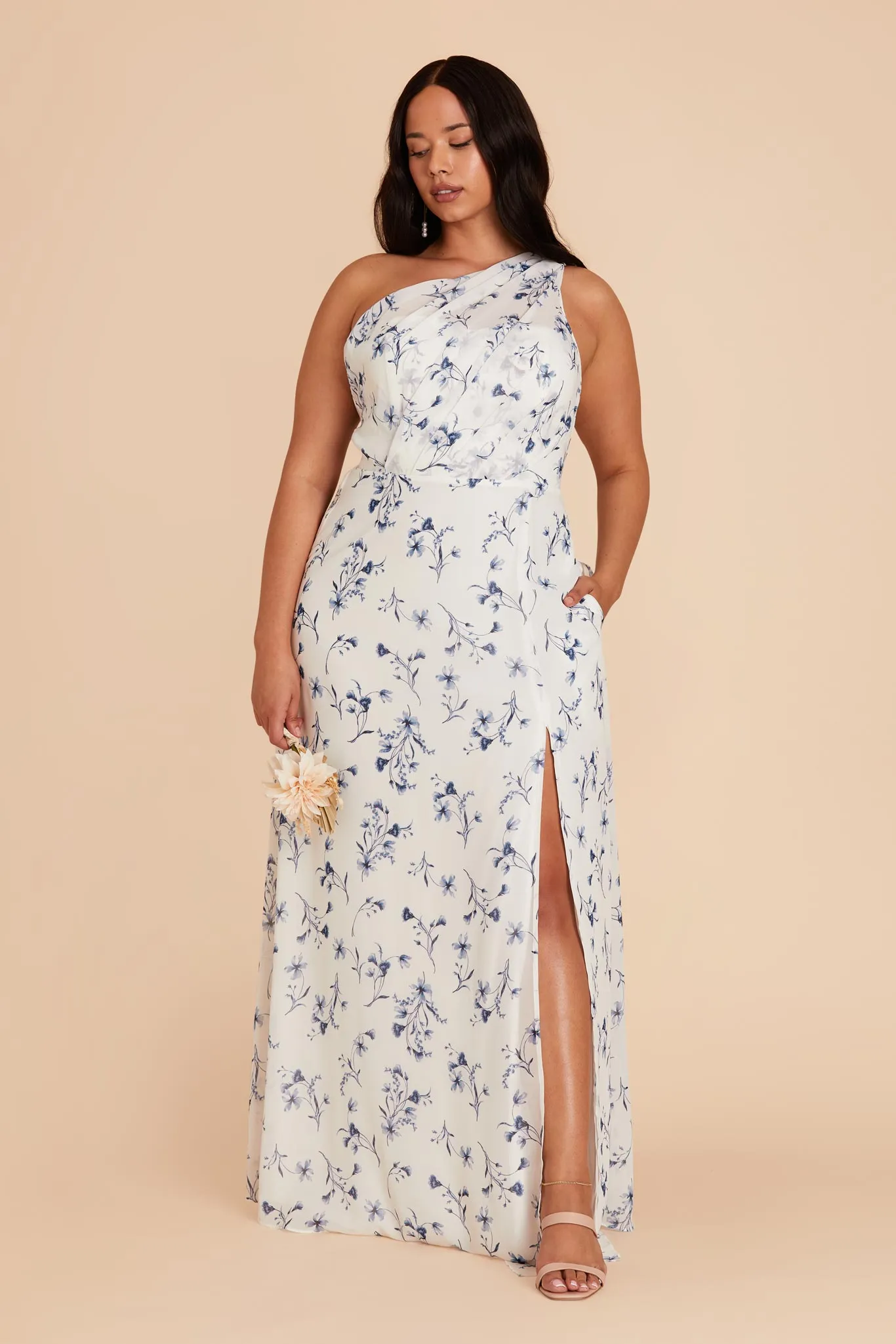Kira Chiffon Dress With Slit - Blue Le Fleur sold by Birdy Grey product image thumbnail 2
