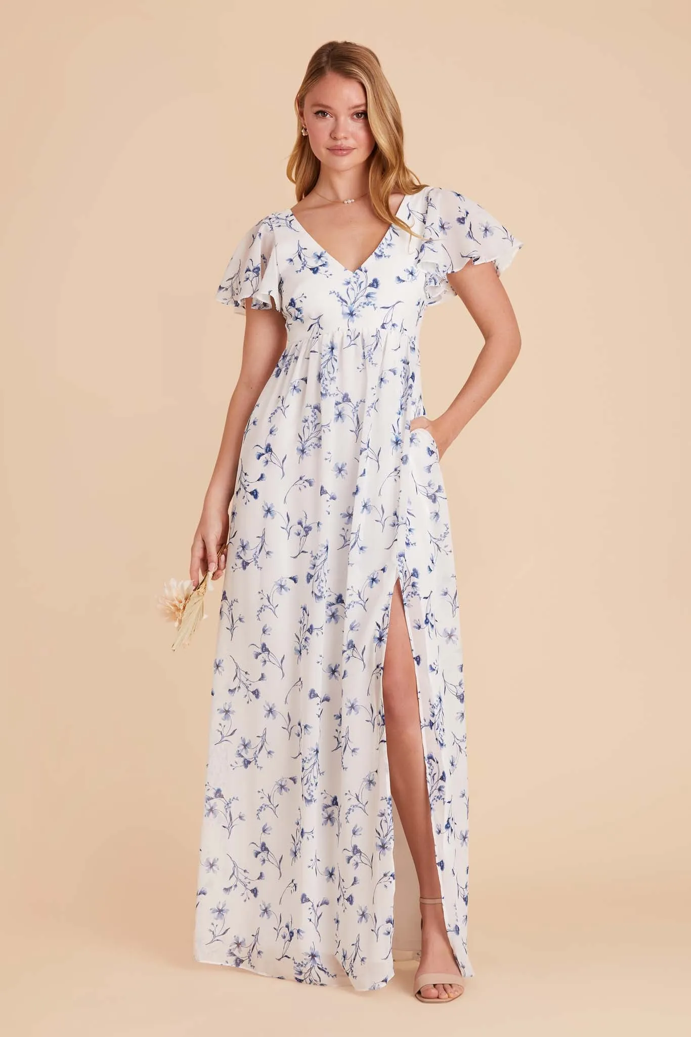 Hannah Chiffon Dress - Blue Le Fleur sold by Birdy Grey product image thumbnail 3
