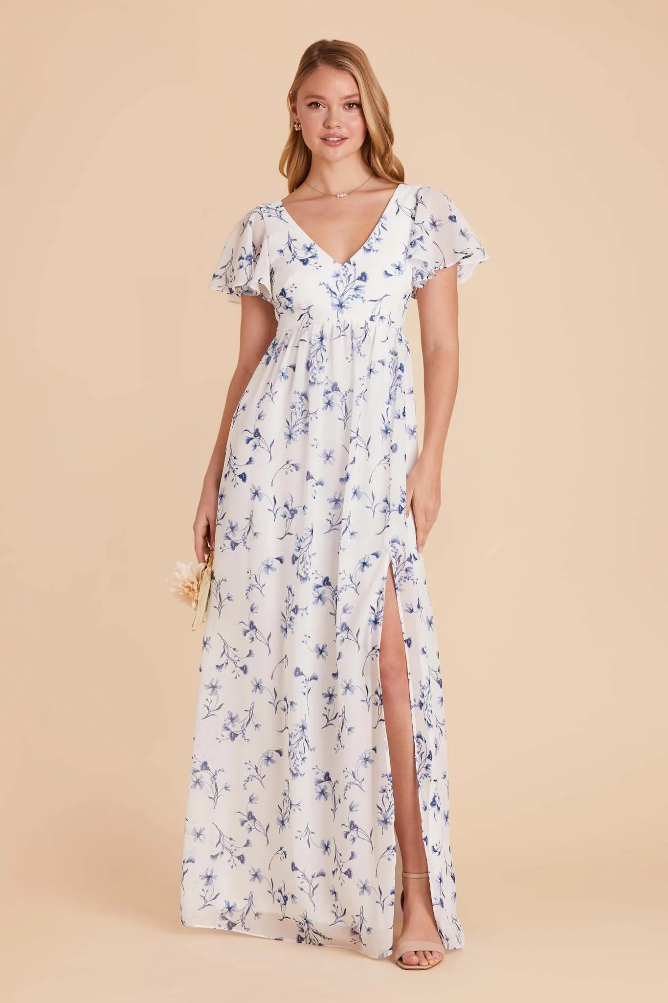 Hannah Chiffon Dress - Blue Le Fleur sold by Birdy Grey product image thumbnail 4