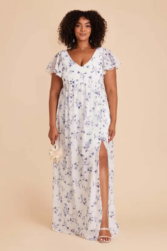 Hannah Chiffon Dress - Blue Le Fleur sold by Birdy Grey