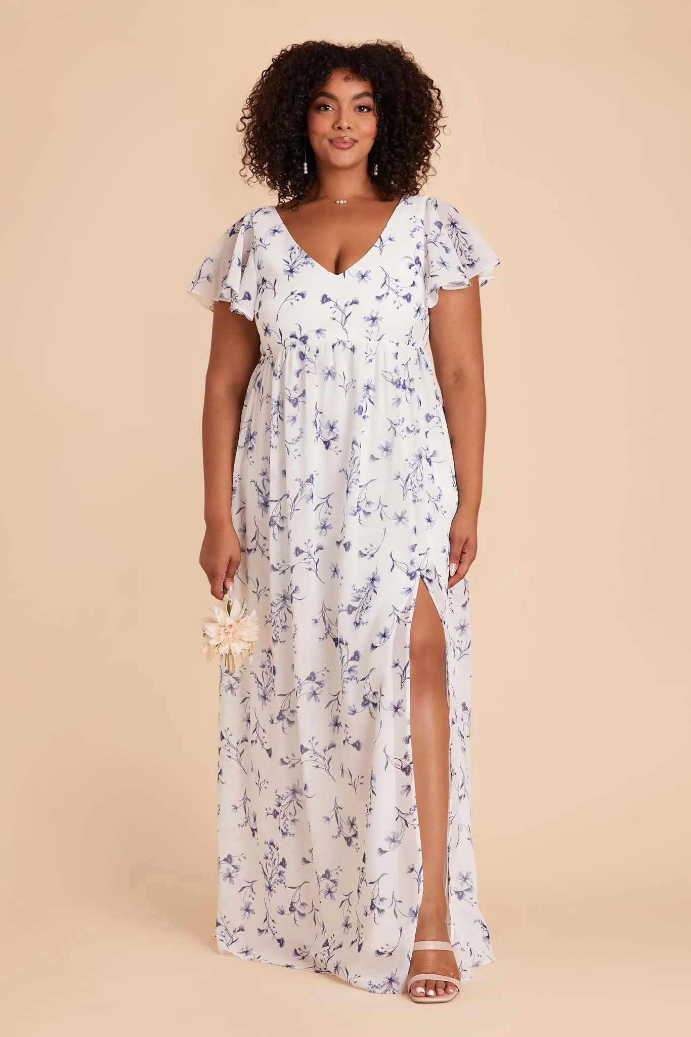 Hannah Chiffon Dress - Blue Le Fleur sold by Birdy Grey