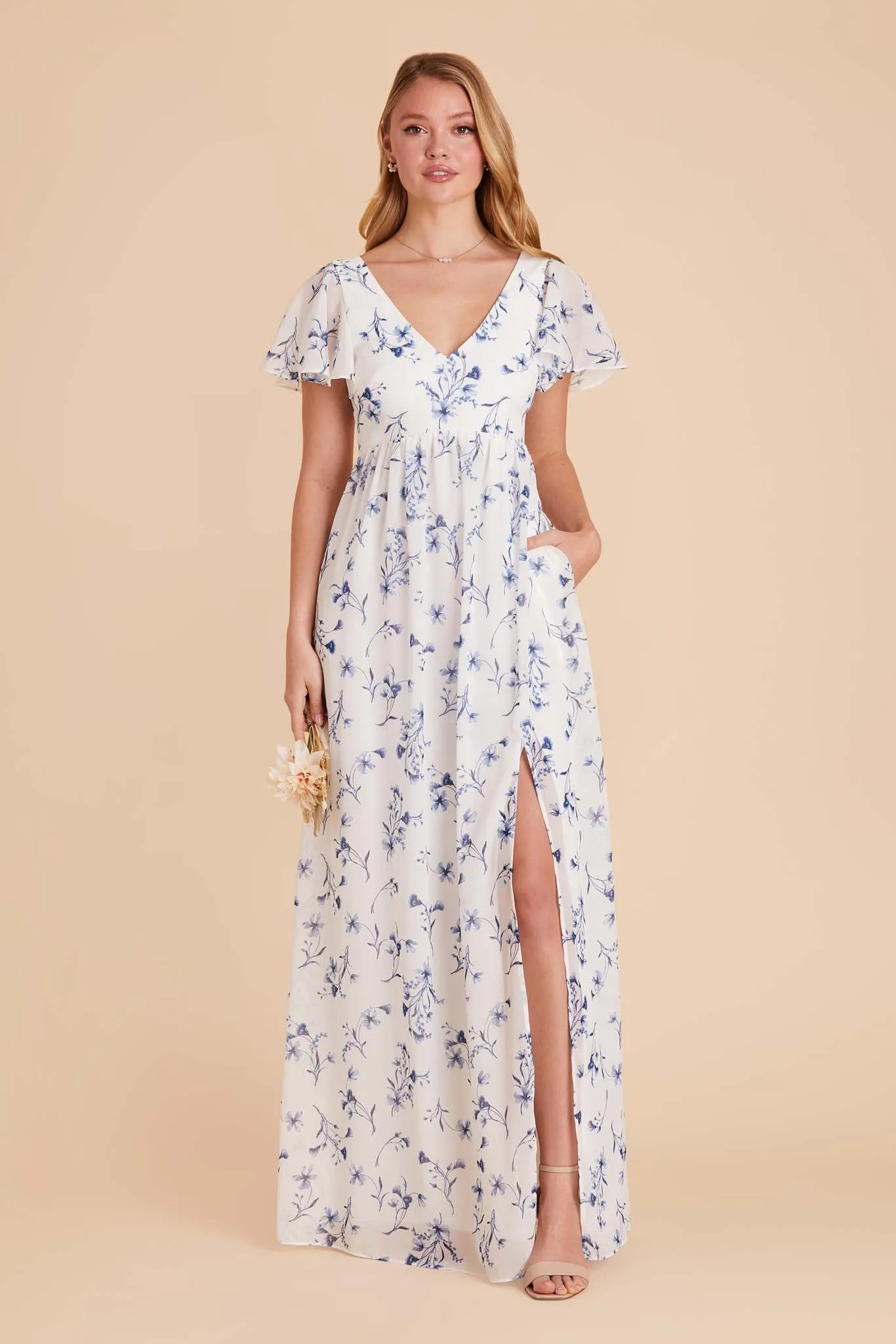 Hannah Chiffon Dress - Blue Le Fleur sold by Birdy Grey product image thumbnail 5