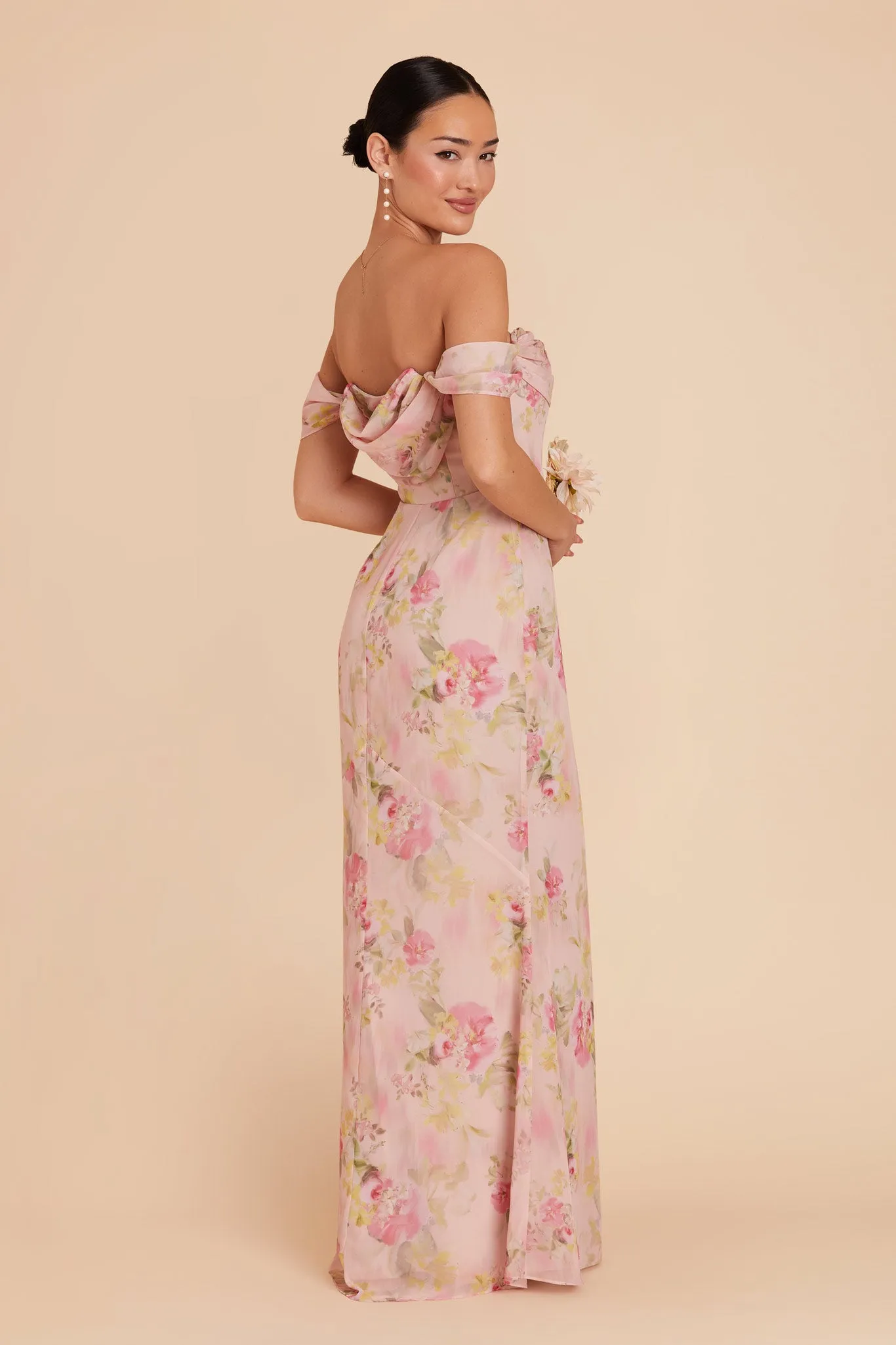 Mira Chiffon Dress - Vintage Pink Floral sold by Birdy Grey product image thumbnail 5