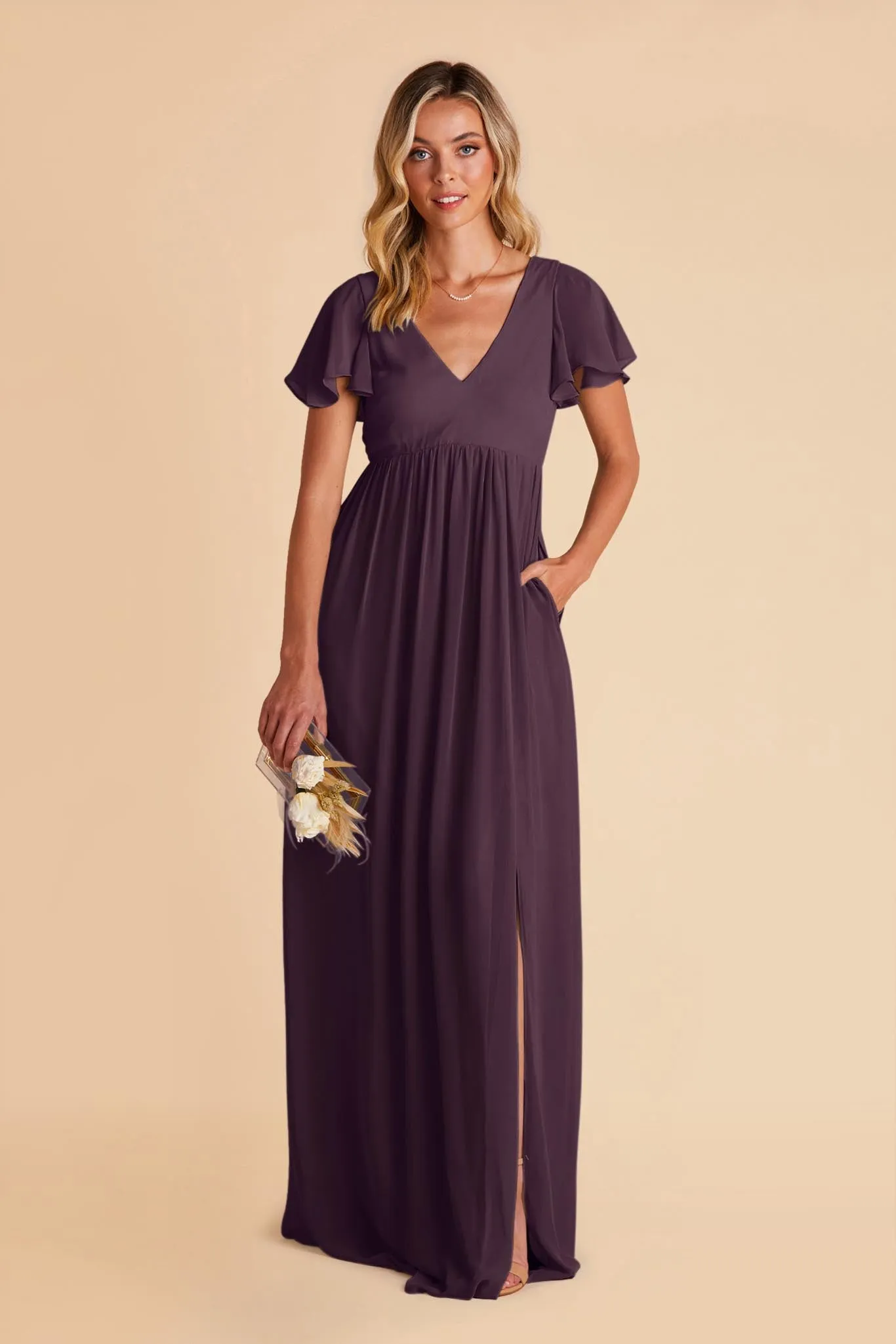 Hannah Chiffon Dress - Plum sold by Birdy Grey product image thumbnail 5