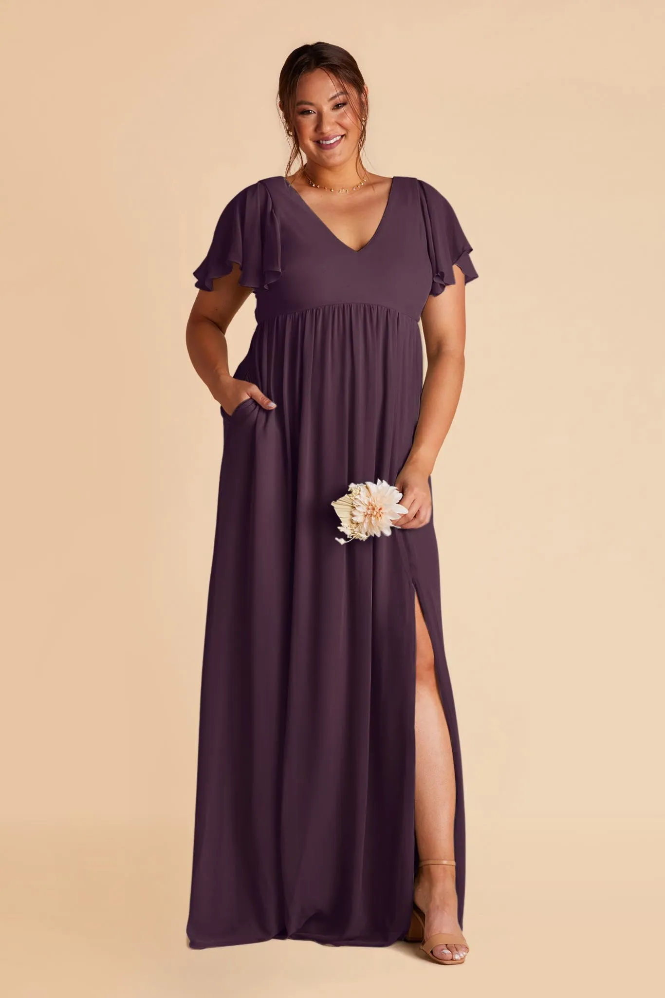 Hannah Chiffon Dress - Plum sold by Birdy Grey product image thumbnail 3