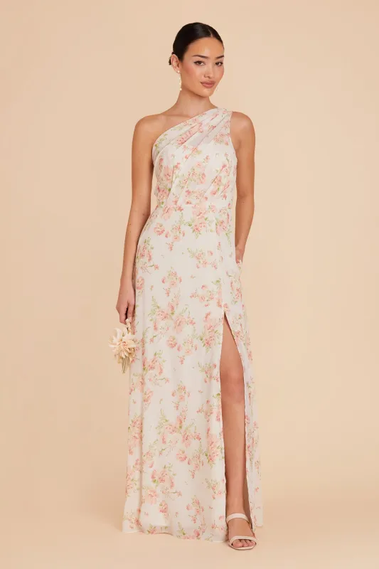 Kira Chiffon Dress With Slit - Whimsical Blooms sold by Birdy Grey