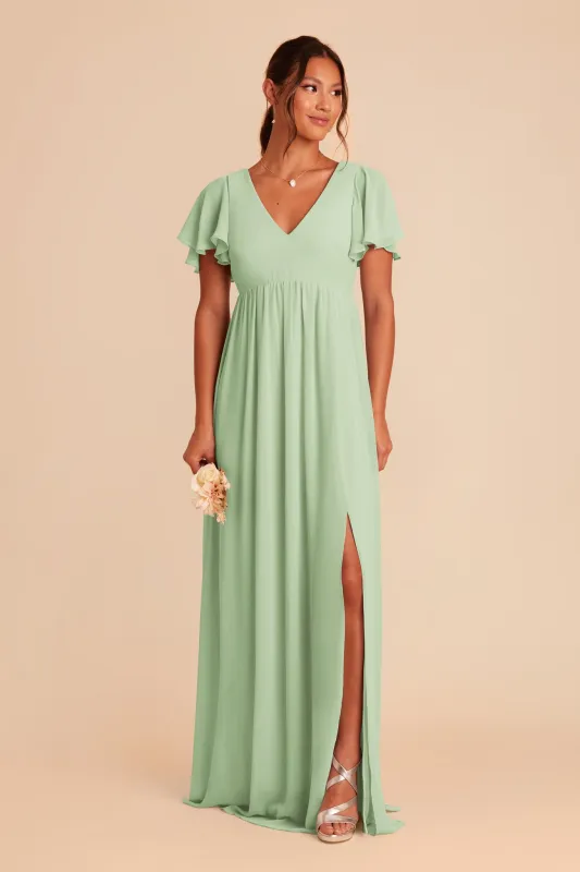 Hannah Chiffon Dress - Pistachio sold by Birdy Grey