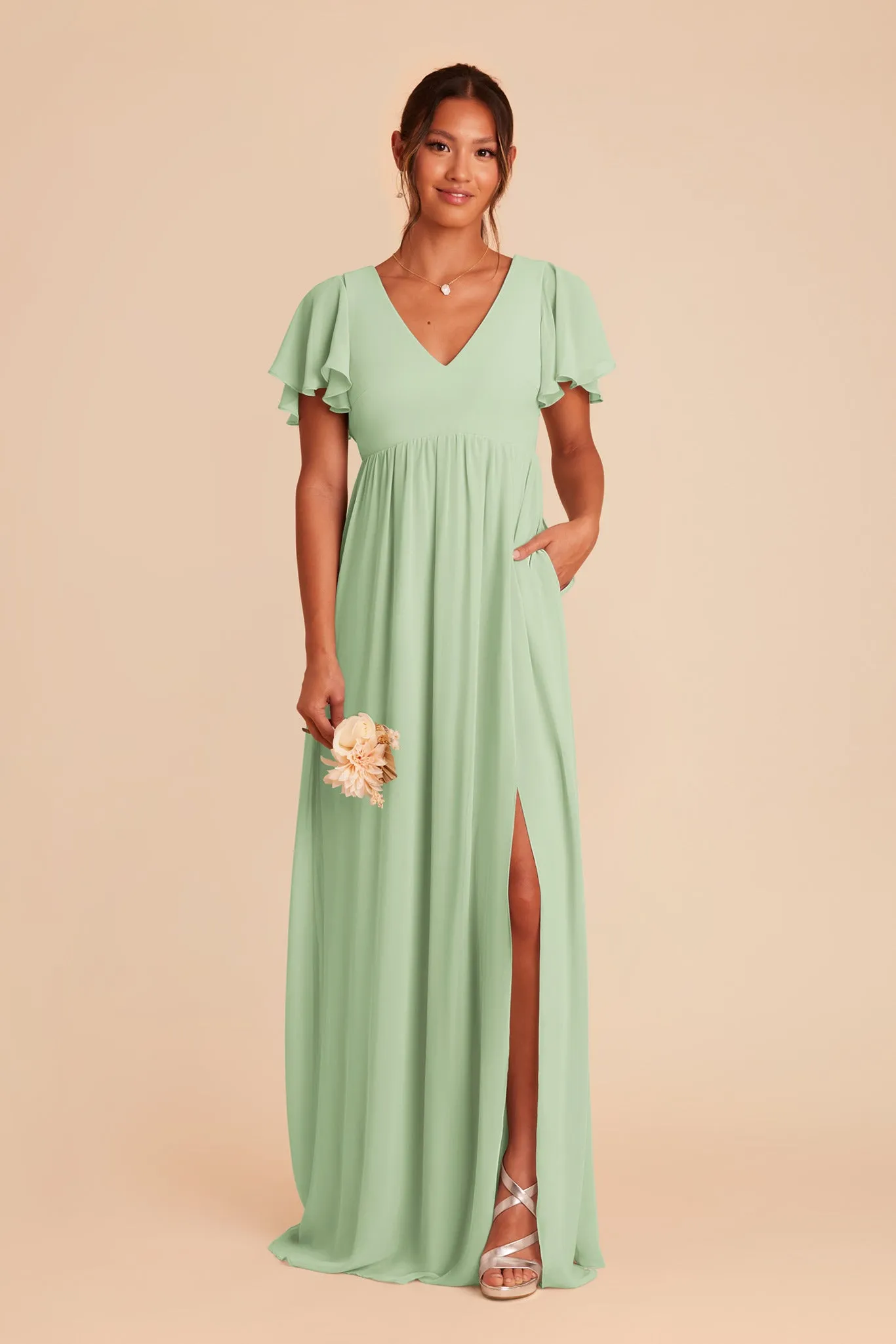 Hannah Chiffon Dress - Pistachio sold by Birdy Grey product image thumbnail 3