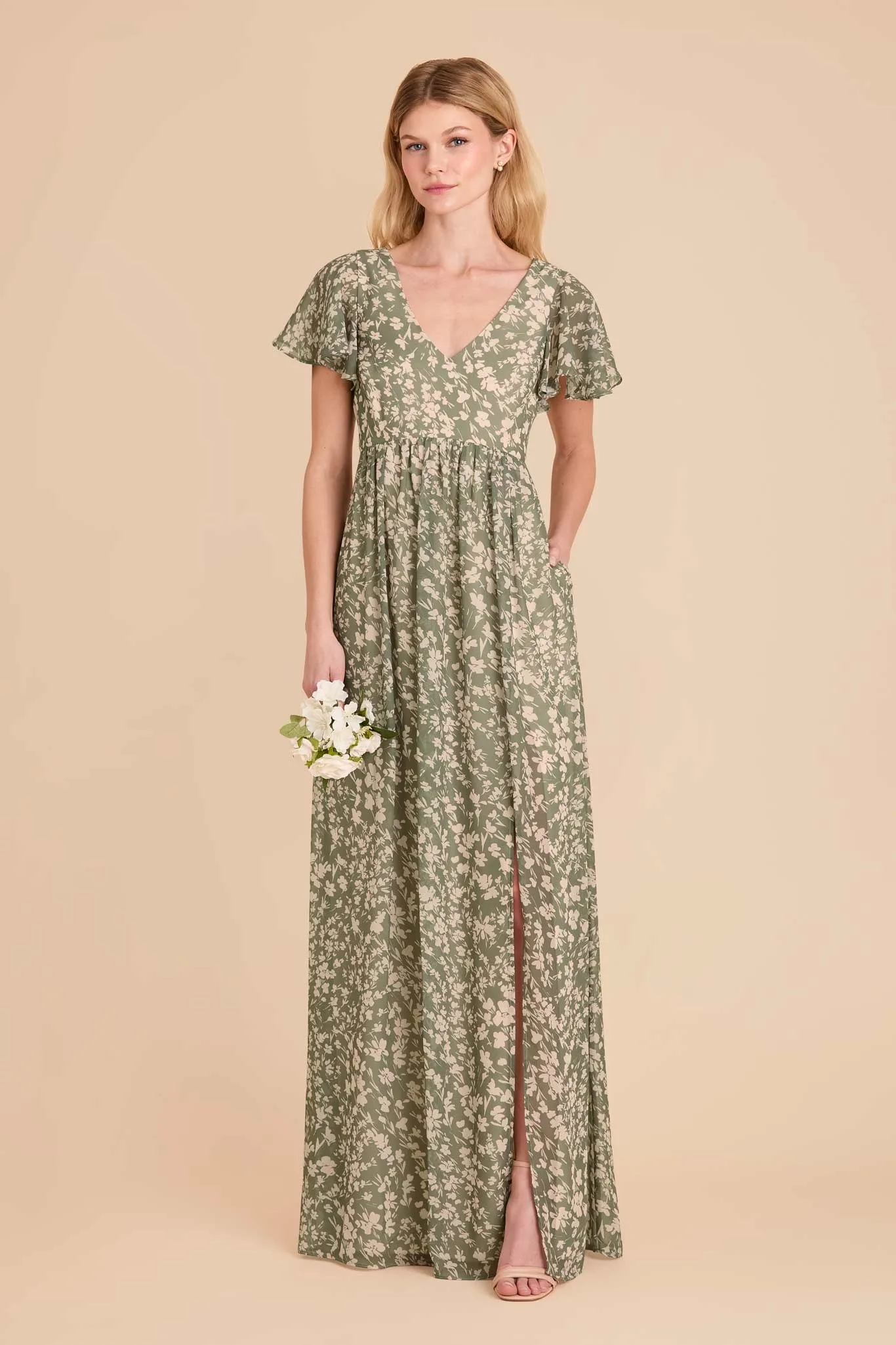 Hannah Chiffon Dress - Thyme Dreamy Floral sold by Birdy Grey product image thumbnail 2