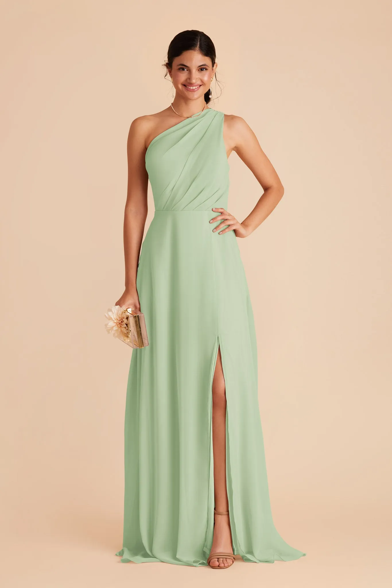 Kira Chiffon Dress With Slit - Pistachio sold by Birdy Grey product image thumbnail 4