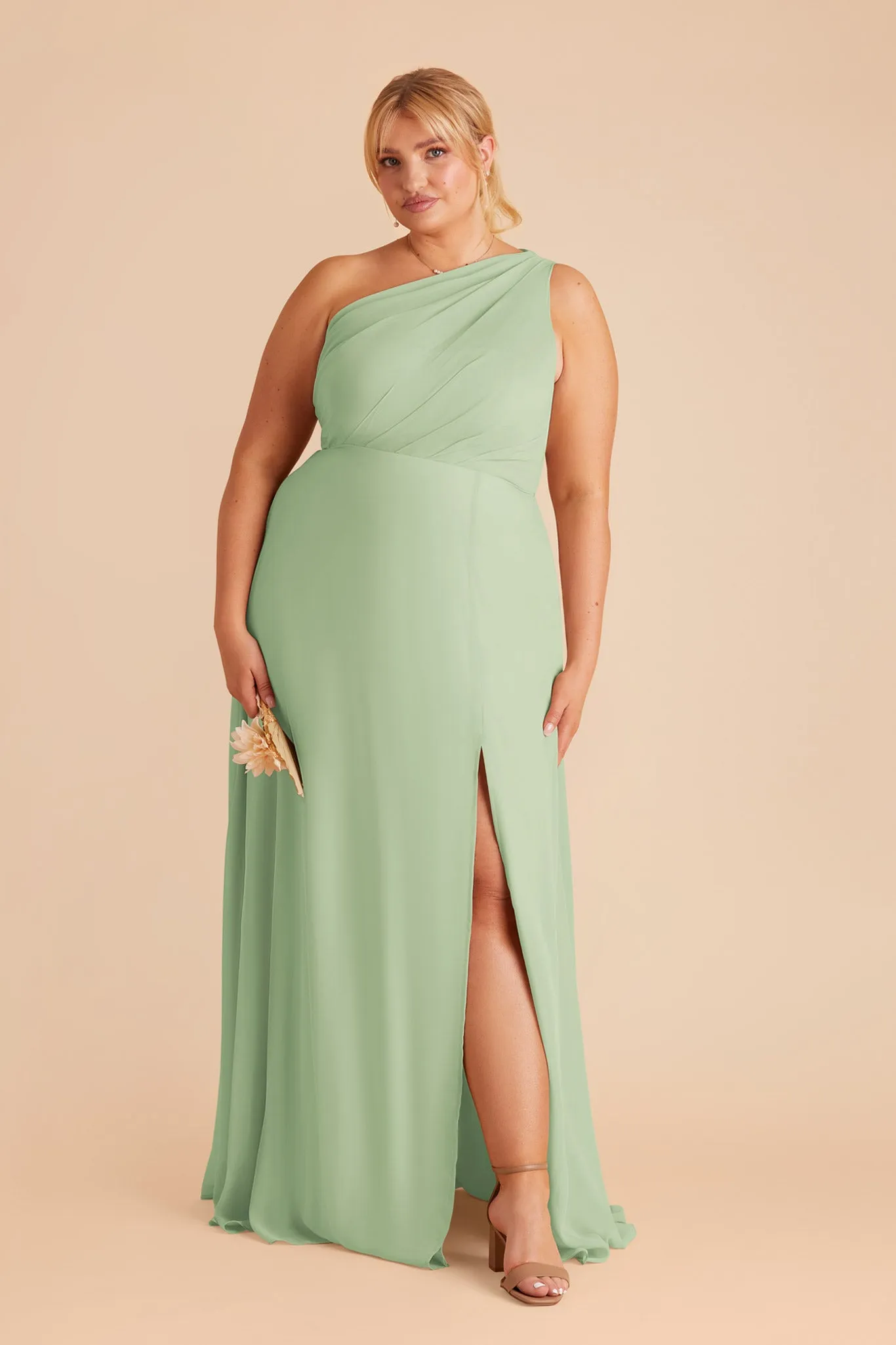 Kira Chiffon Dress With Slit - Pistachio sold by Birdy Grey product image thumbnail 2