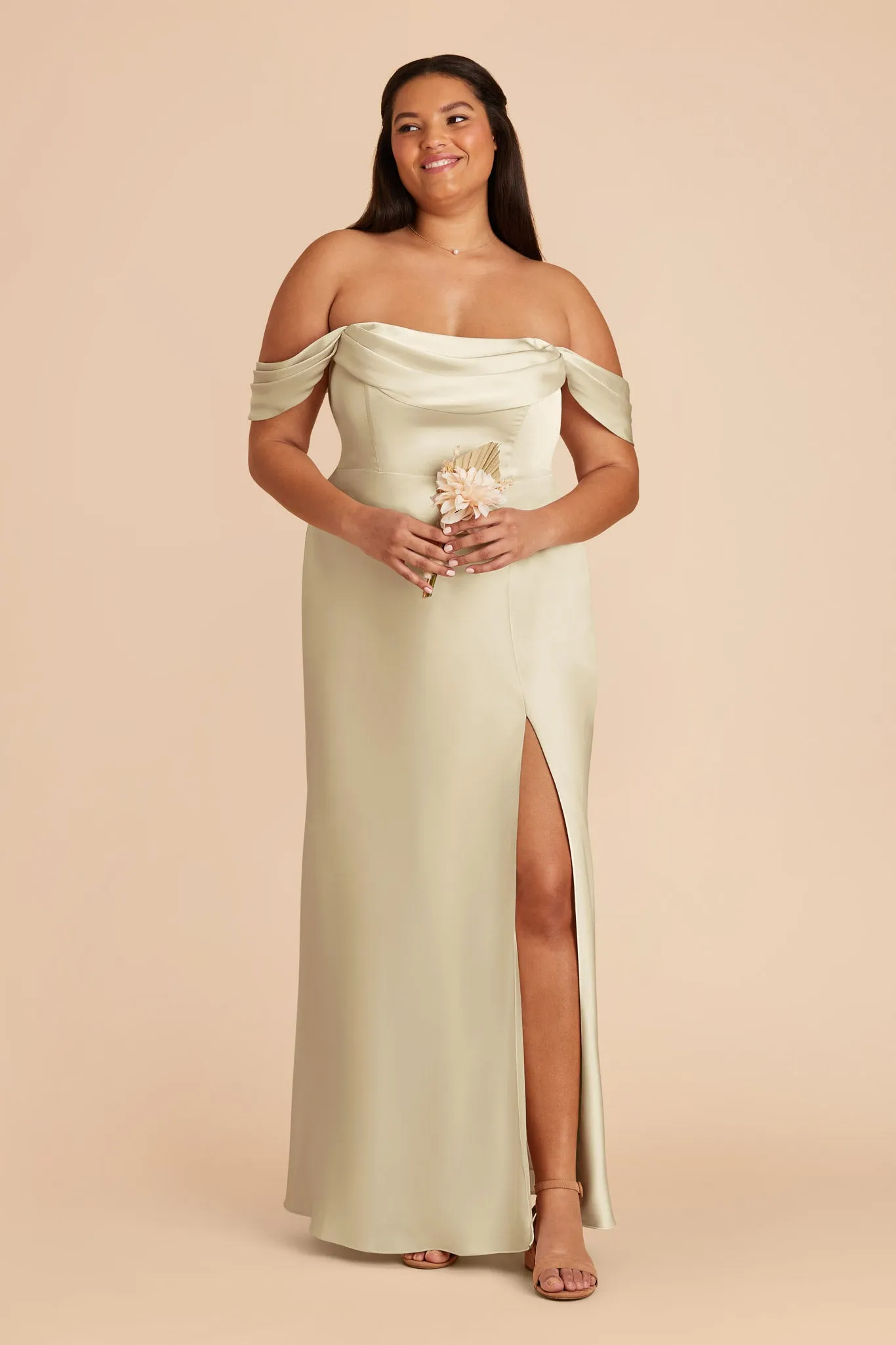 Mia Matte Satin Dress - Prosecco sold by Birdy Grey product image thumbnail 2