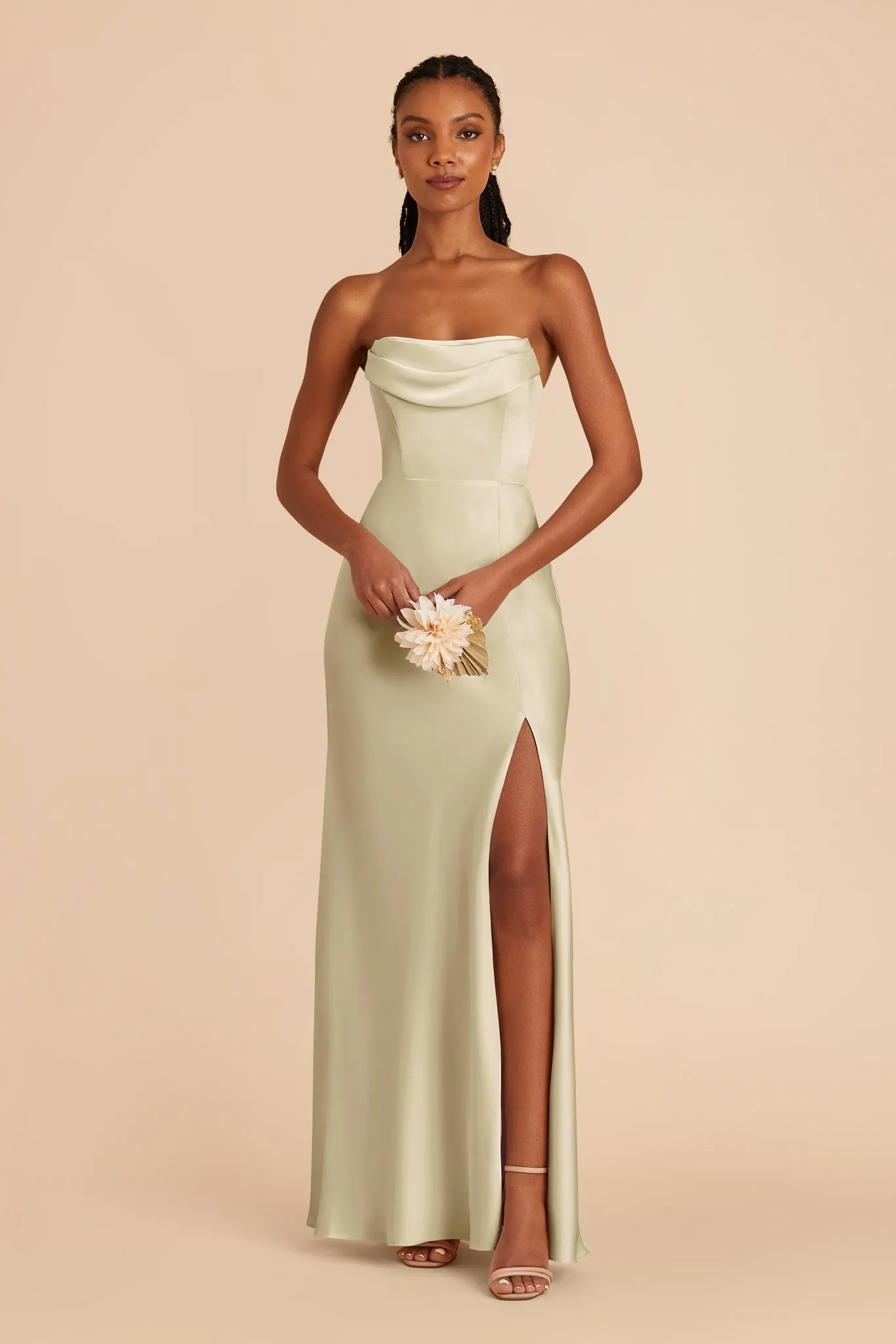 Mia Matte Satin Dress - Prosecco sold by Birdy Grey product image thumbnail 3