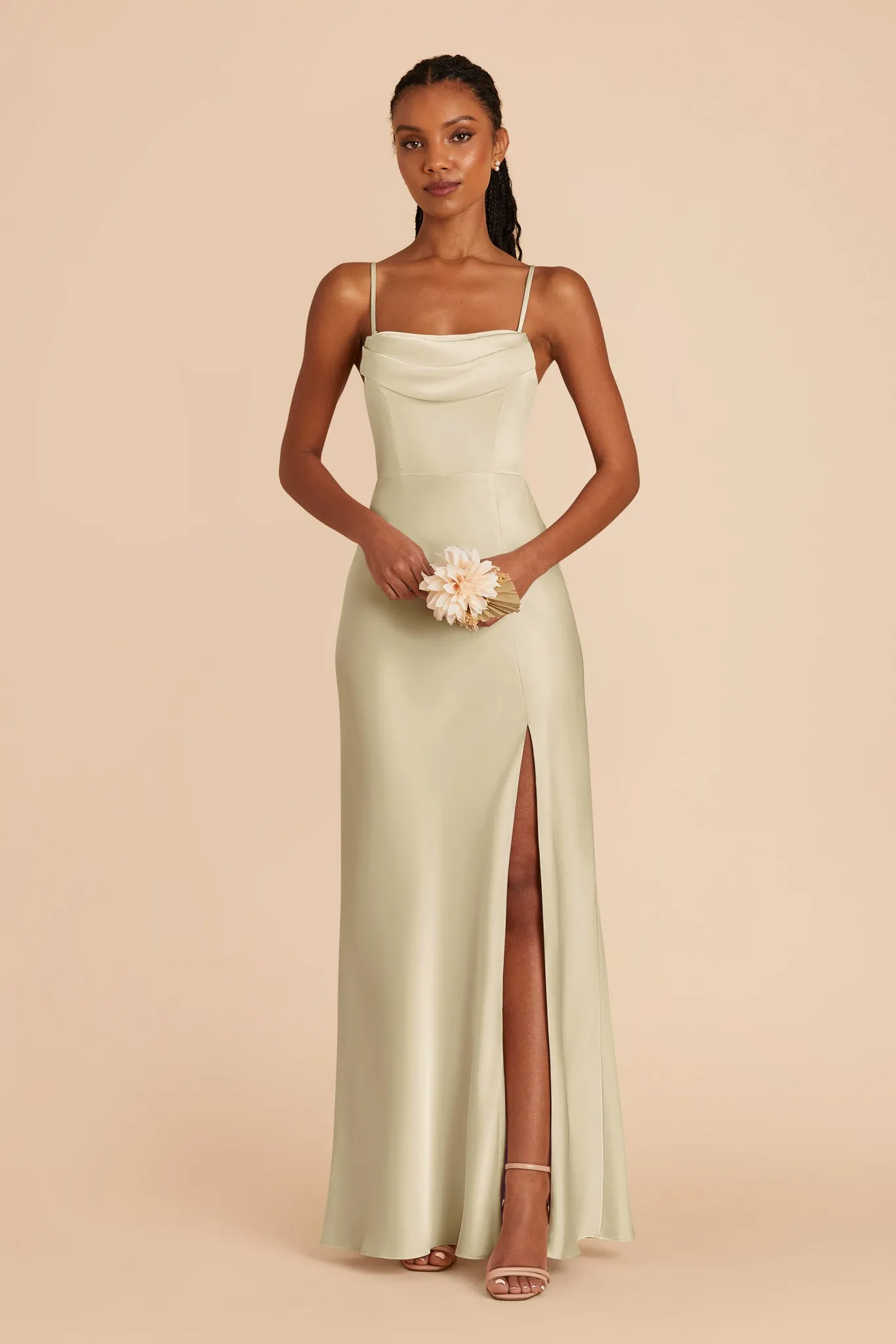 Mia Matte Satin Dress - Prosecco sold by Birdy Grey product image thumbnail 4