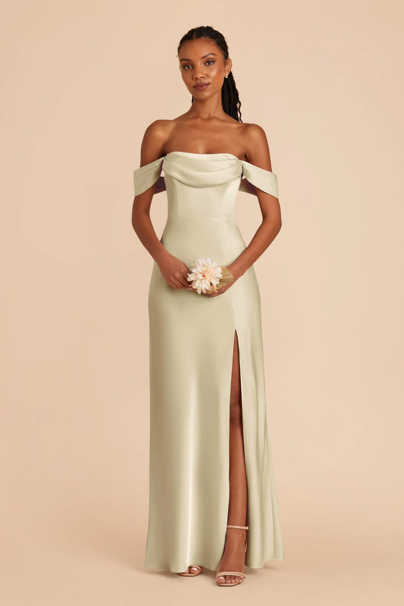 Mia Matte Satin Dress - Prosecco sold by Birdy Grey product image thumbnail 5