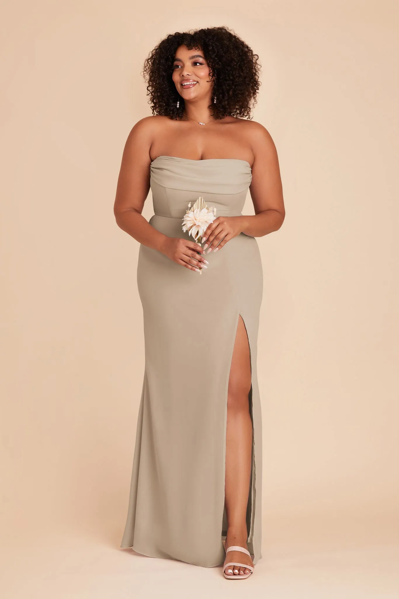 Mira Chiffon Dress - Almond sold by Birdy Grey product image thumbnail 2