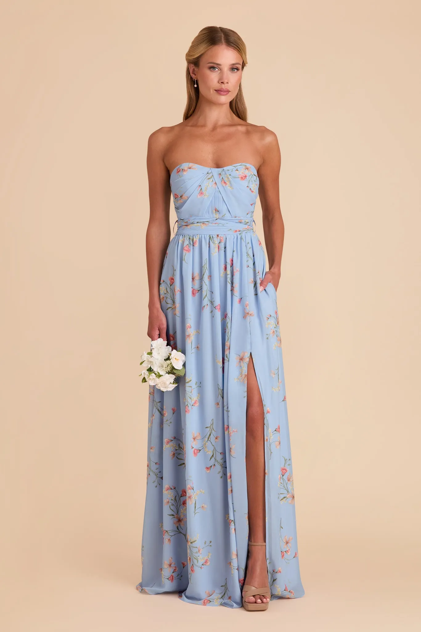 Grace Chiffon Dress With Slit - Periwinkle Blue Le Fleur sold by Birdy Grey product image thumbnail 5