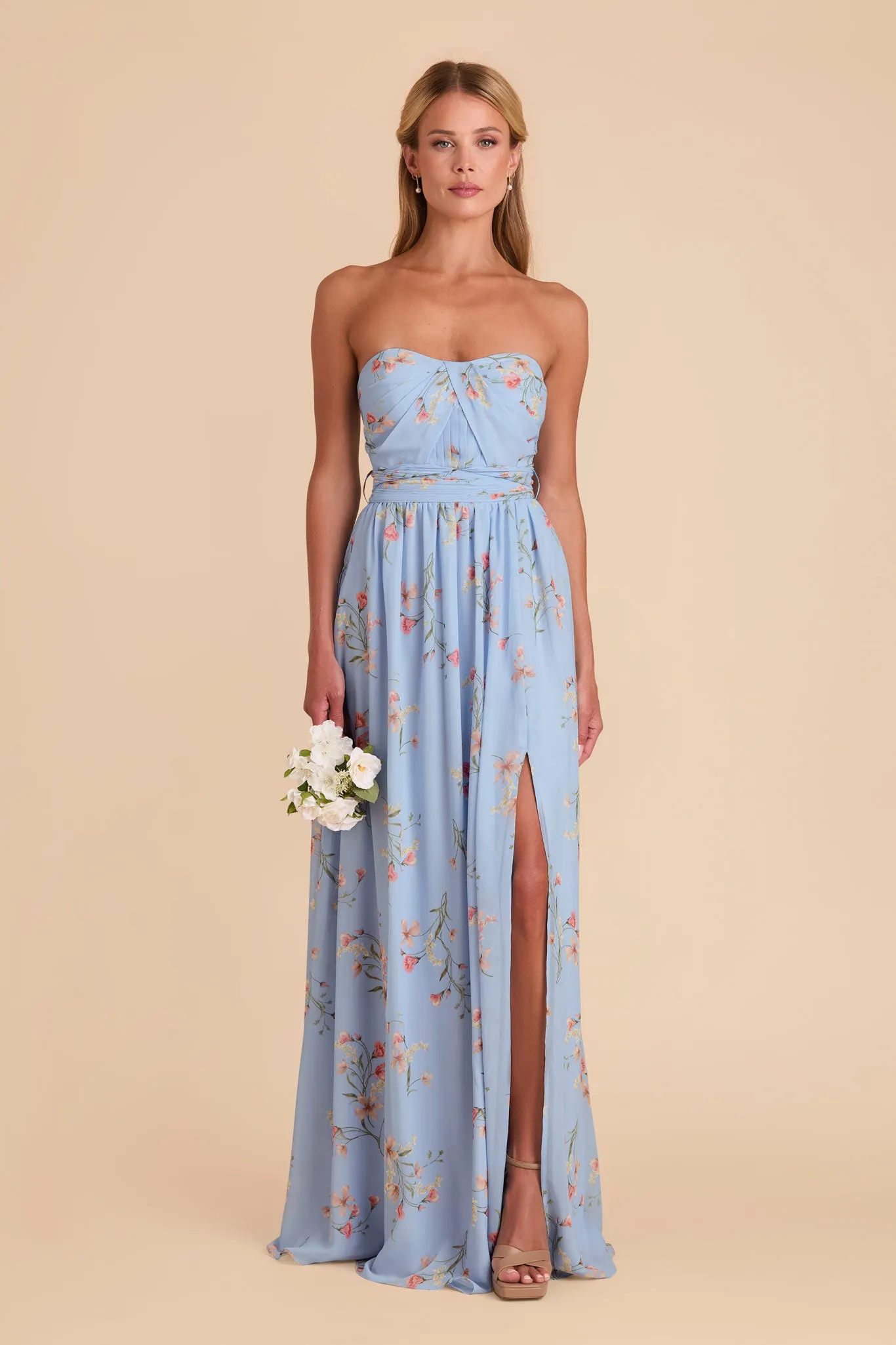 Grace Chiffon Dress With Slit - Periwinkle Blue Le Fleur sold by Birdy Grey product image thumbnail 2