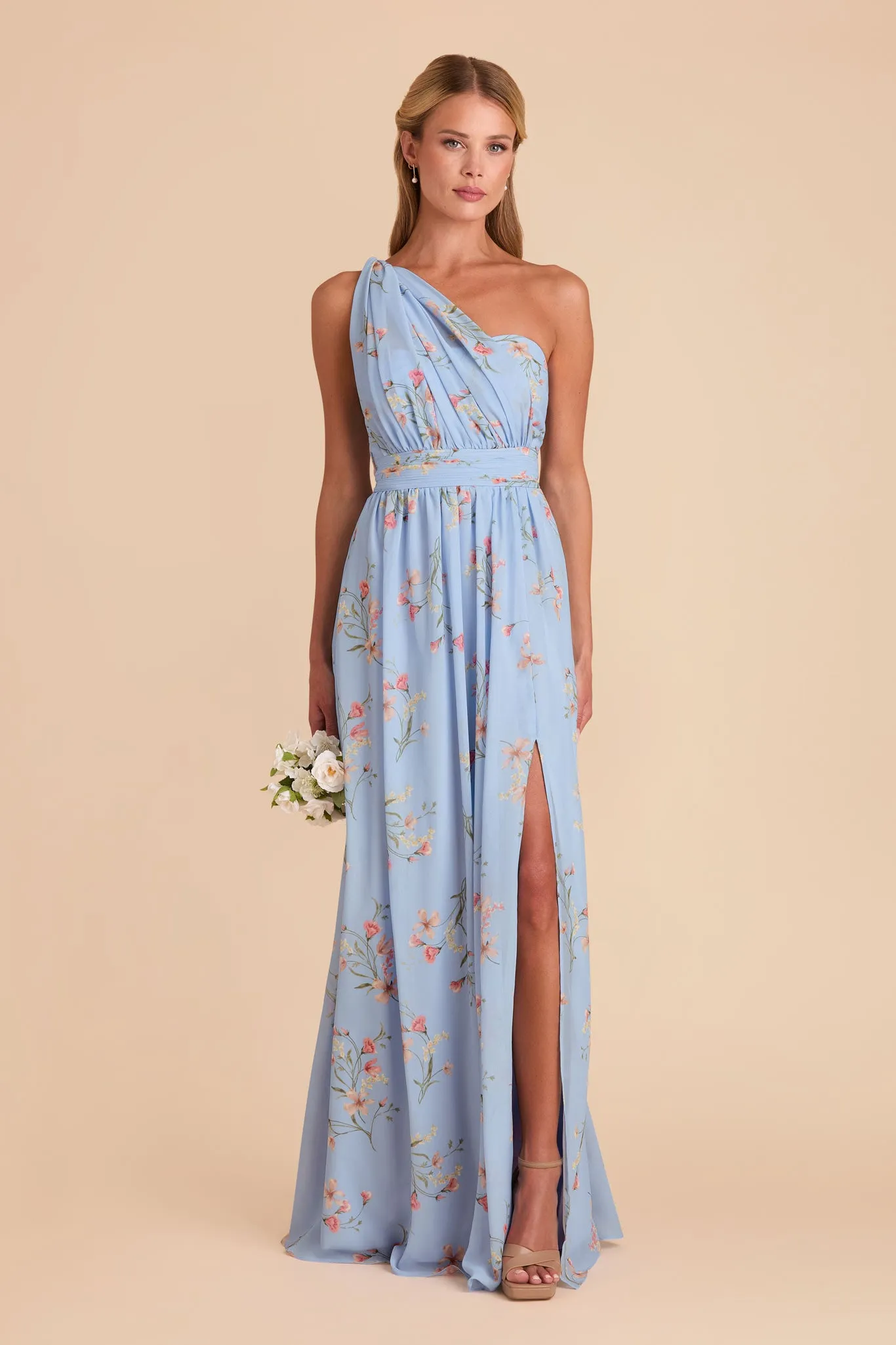 Grace Chiffon Dress With Slit - Periwinkle Blue Le Fleur sold by Birdy Grey product image thumbnail 4
