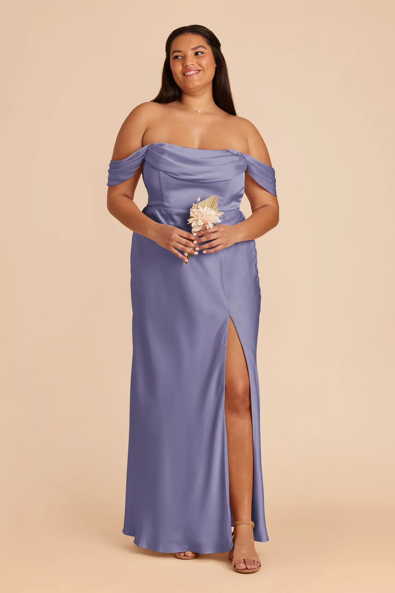 Mia Matte Satin Dress - Wisteria sold by Birdy Grey product image thumbnail 2