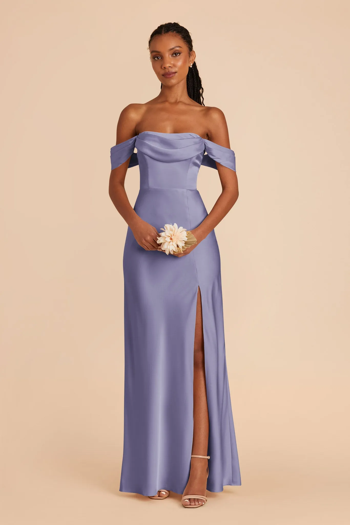 Mia Matte Satin Dress - Wisteria sold by Birdy Grey