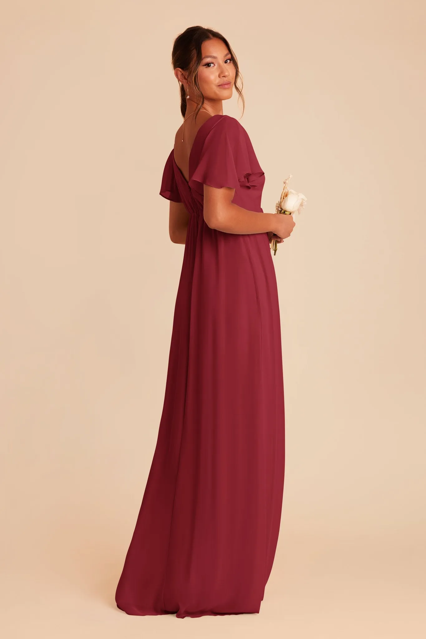 Hannah Chiffon Dress - Burgundy sold by Birdy Grey product image thumbnail 5