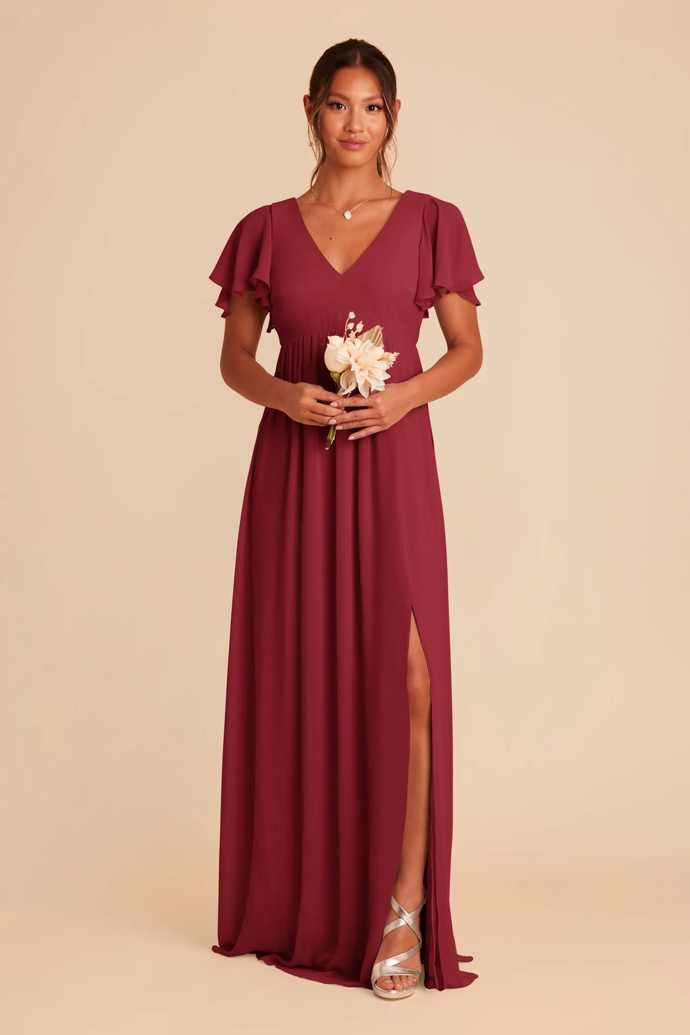 Hannah Chiffon Dress - Burgundy sold by Birdy Grey product image thumbnail 3