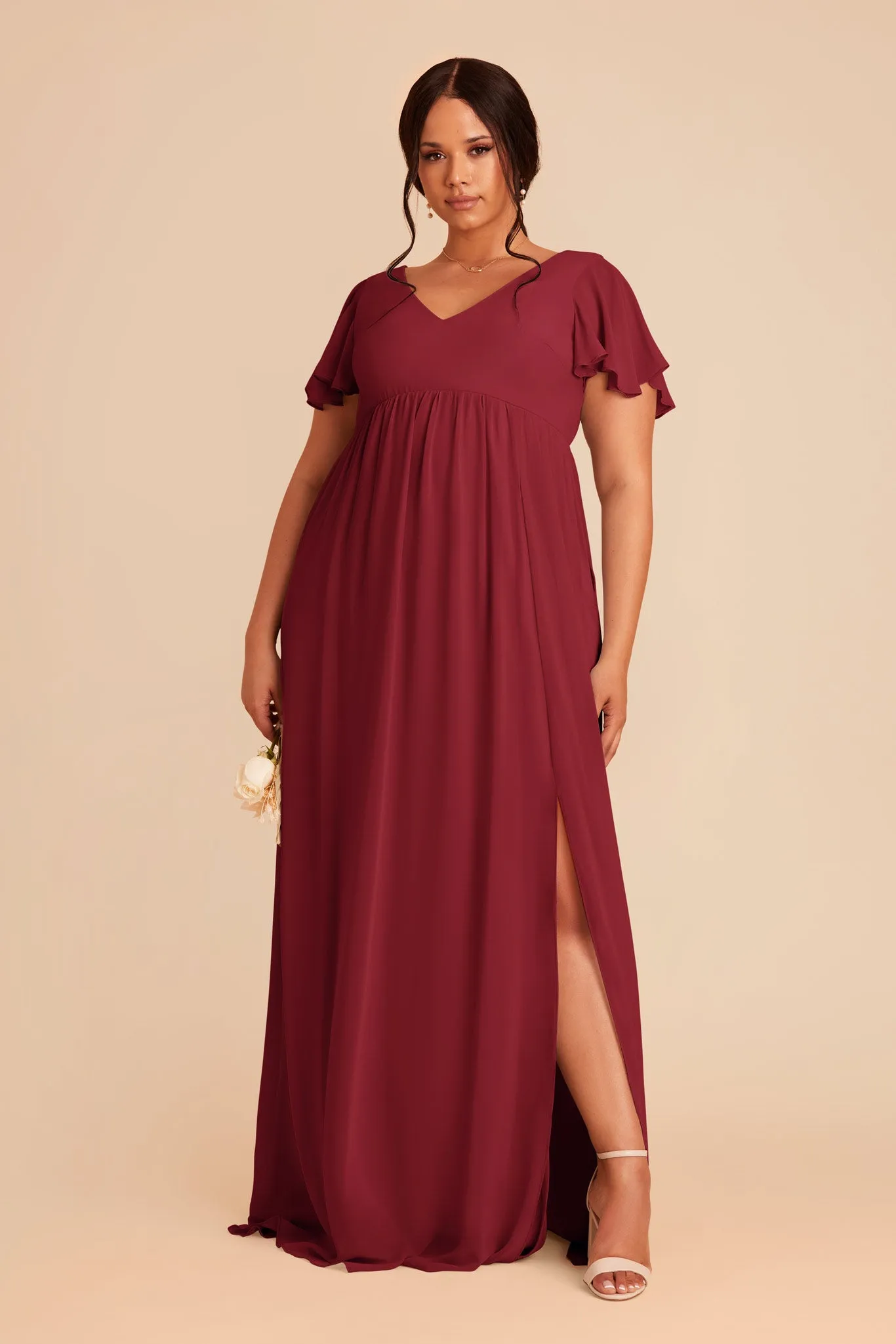 Hannah Chiffon Dress - Burgundy sold by Birdy Grey product image thumbnail 2