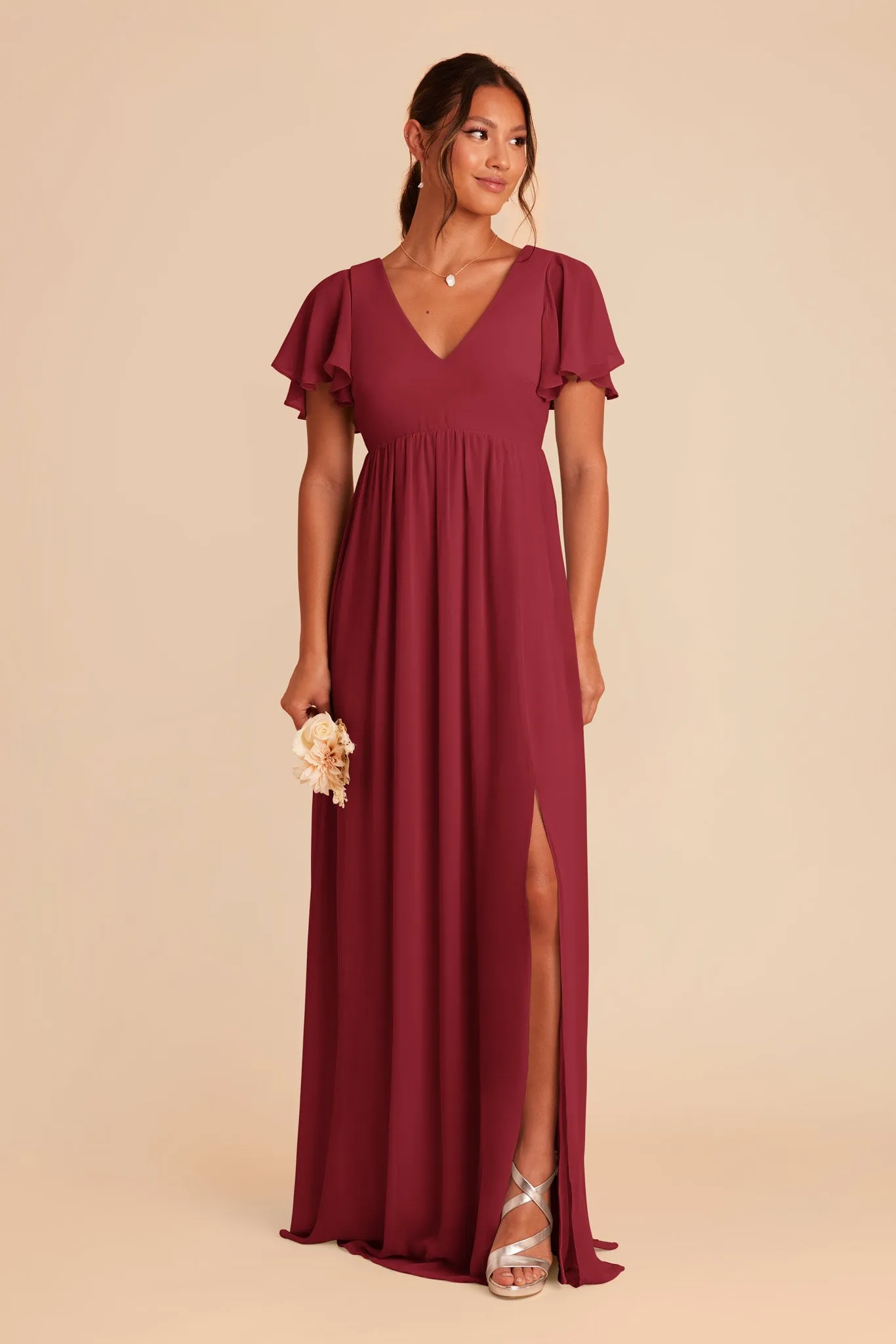 Hannah Chiffon Dress - Burgundy sold by Birdy Grey product image thumbnail 4